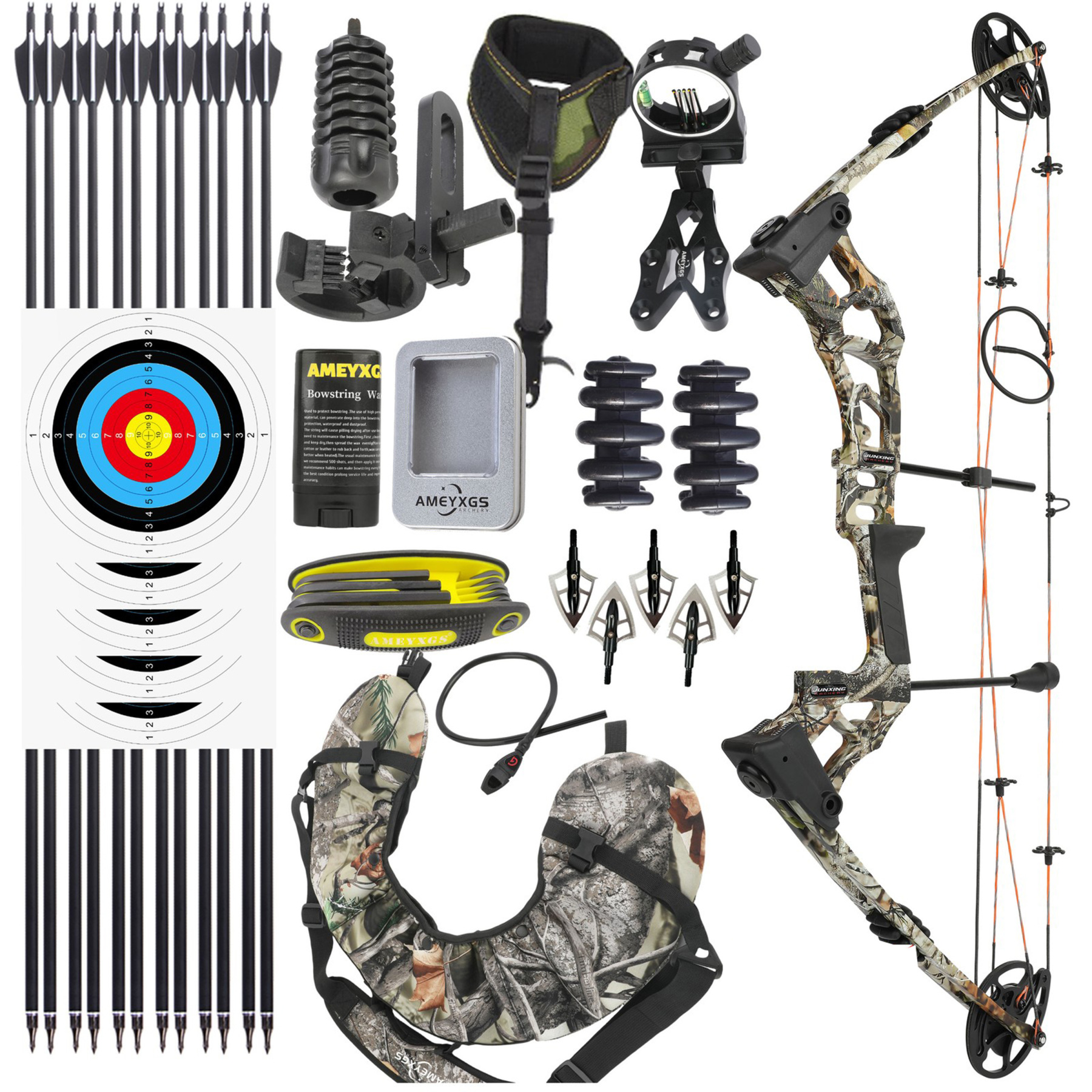 Junxing Archery Compound Bow Set 0–70lbs Adjustable M121A