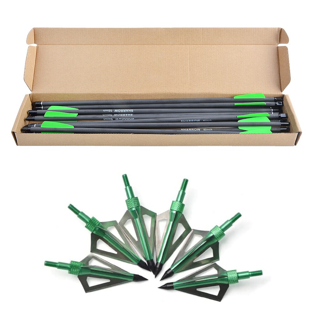 Carbon Arrows 7.5" 15" Mini Bow Bolts Archery Hunting