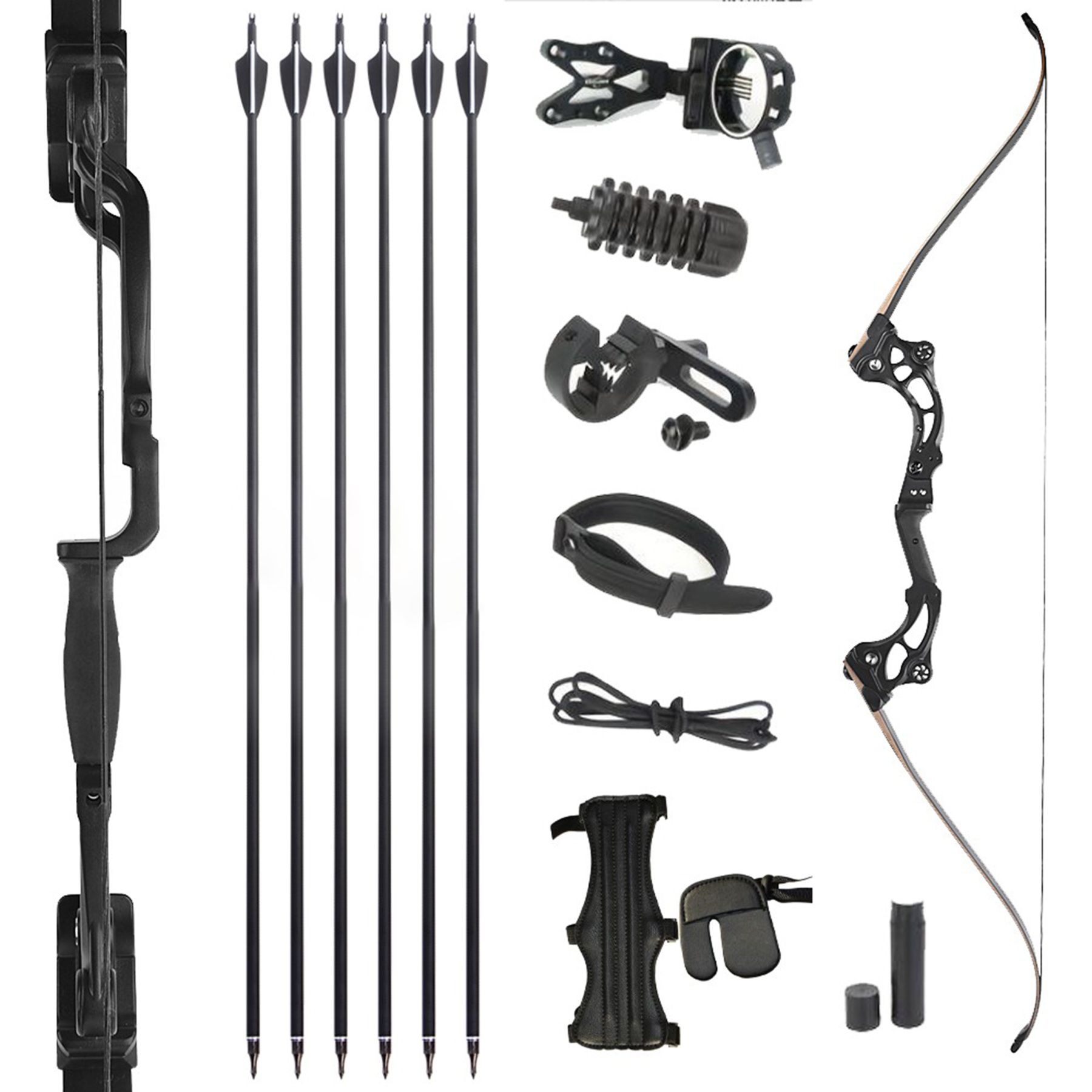 JUNXING F163 64" Archery Hunting Recurve Bow 50lbs Takedown