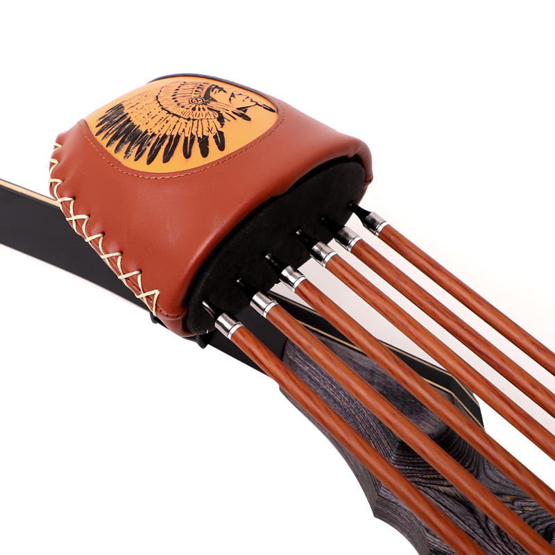 Ame Archery Leather Hunting Hip Quiver – Reddish Brown (Small/Large)