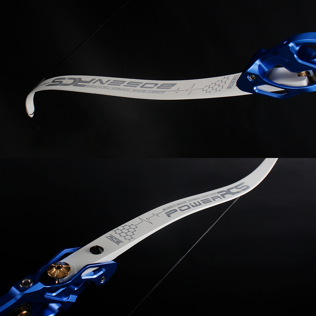 BOSEN RCS Silver White ILF/F Recurve Limbs – Competition Grade Carbon Limbs