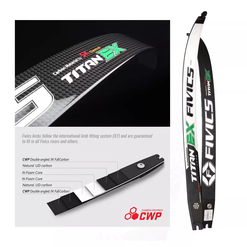 FIVICS TITAN EX Foam/Wooden Core Recurve Bow Limbs