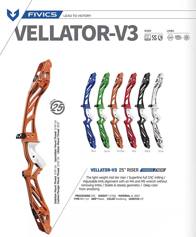 FIVICS VELLATOR-V3 ILF Recurve Riser 23/25inch