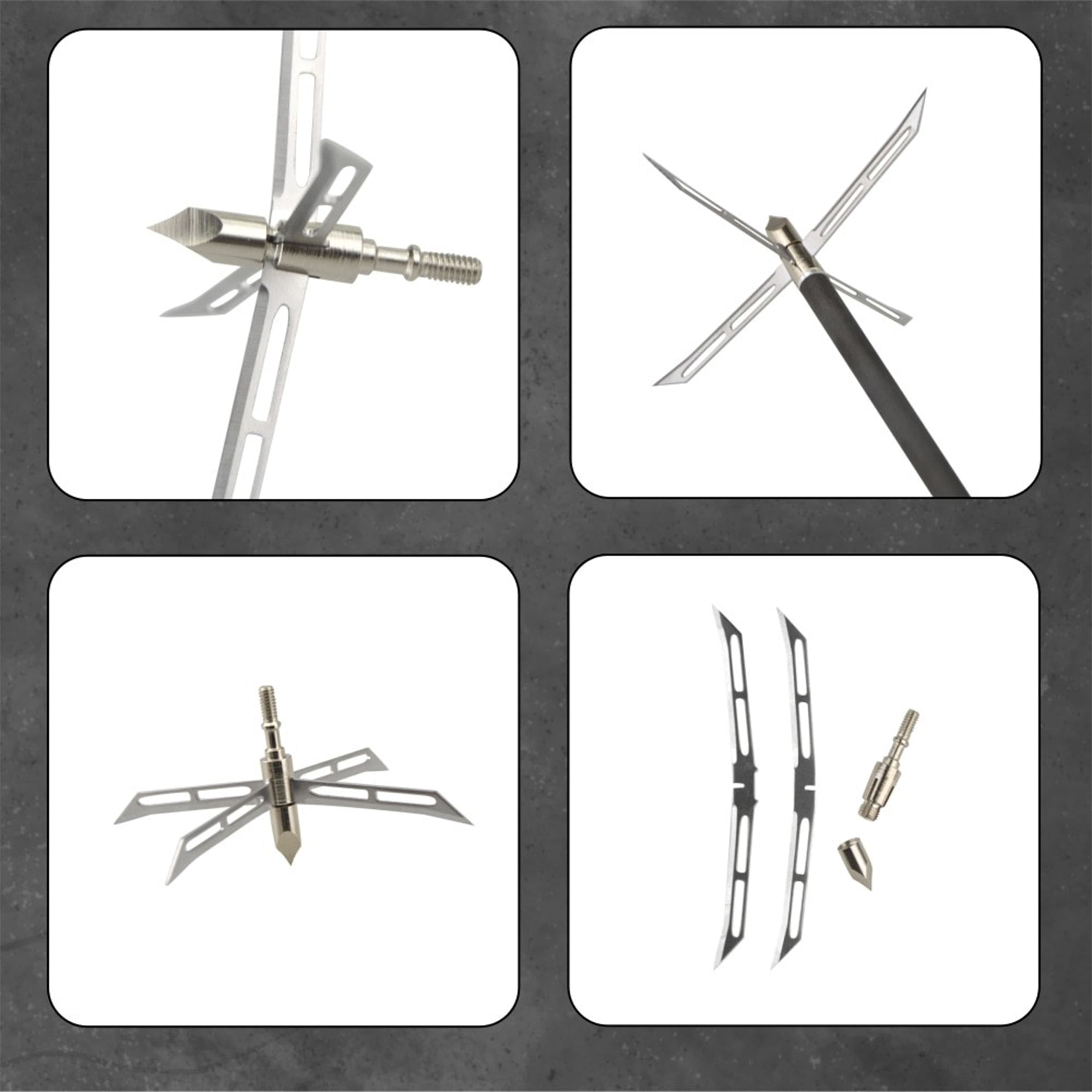 12x 4-Blade Hunting Broadheads Arrowheads Archery Broadheads Hunting