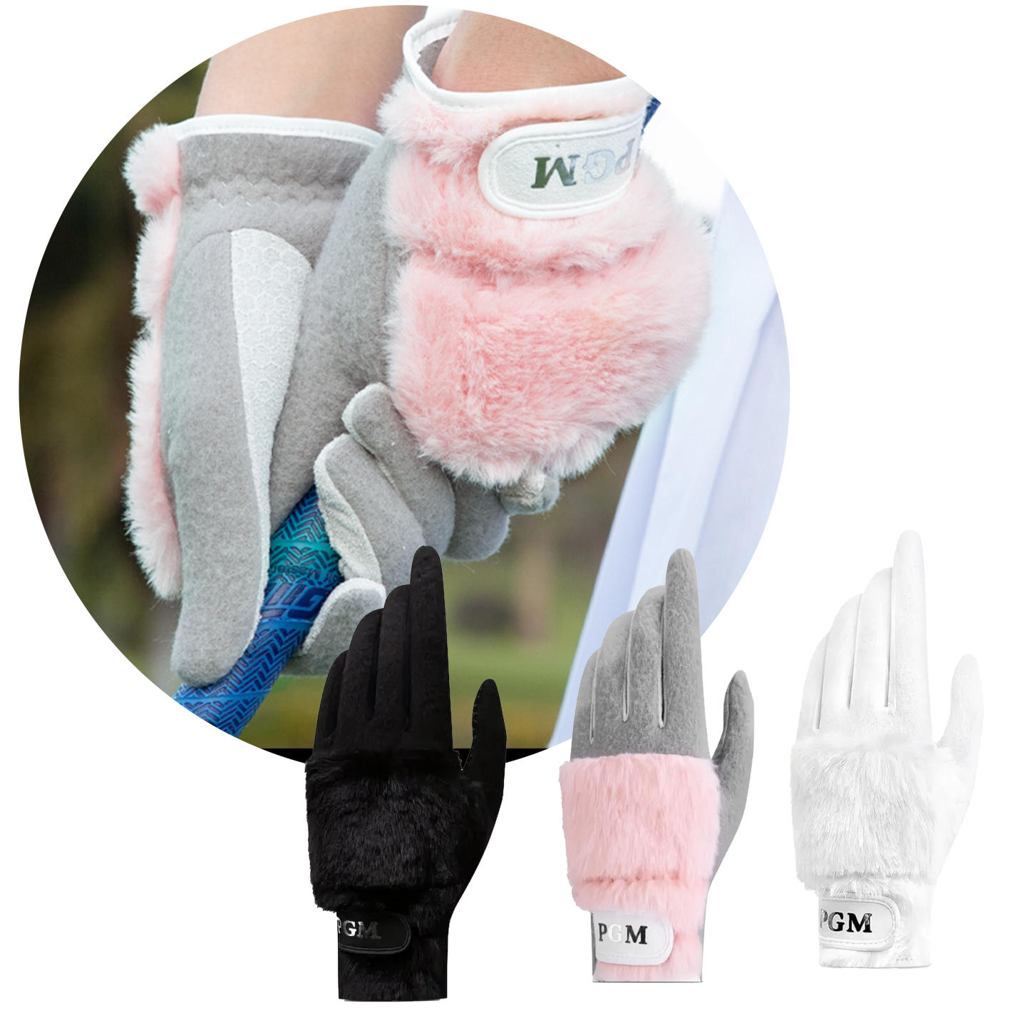 Golf Gloves Imitation Rabbit Fur Non-Slip Grip Female Outdoor