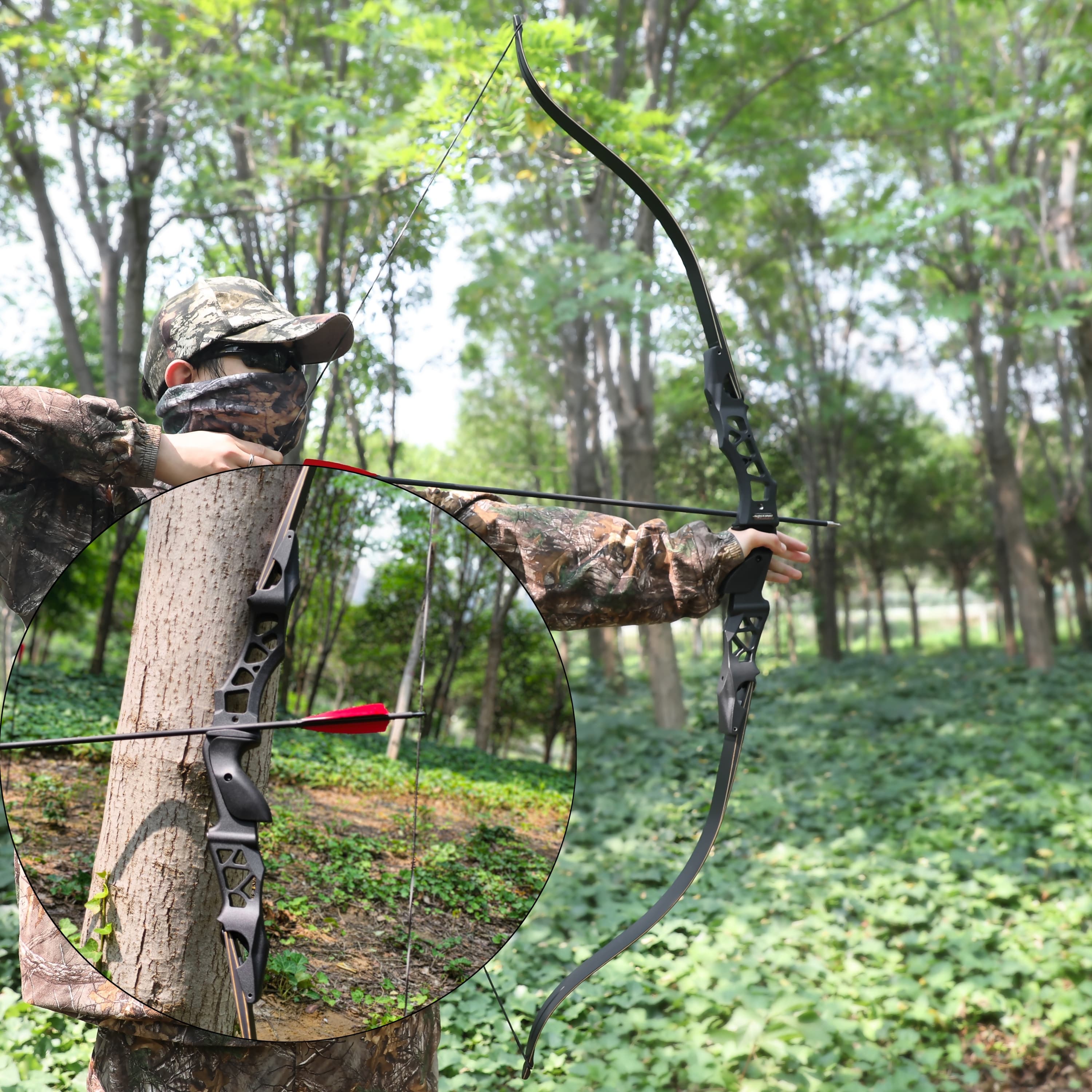 JUNXING Archery F166 ILF Hunting Recurve Bow and Arrows Set