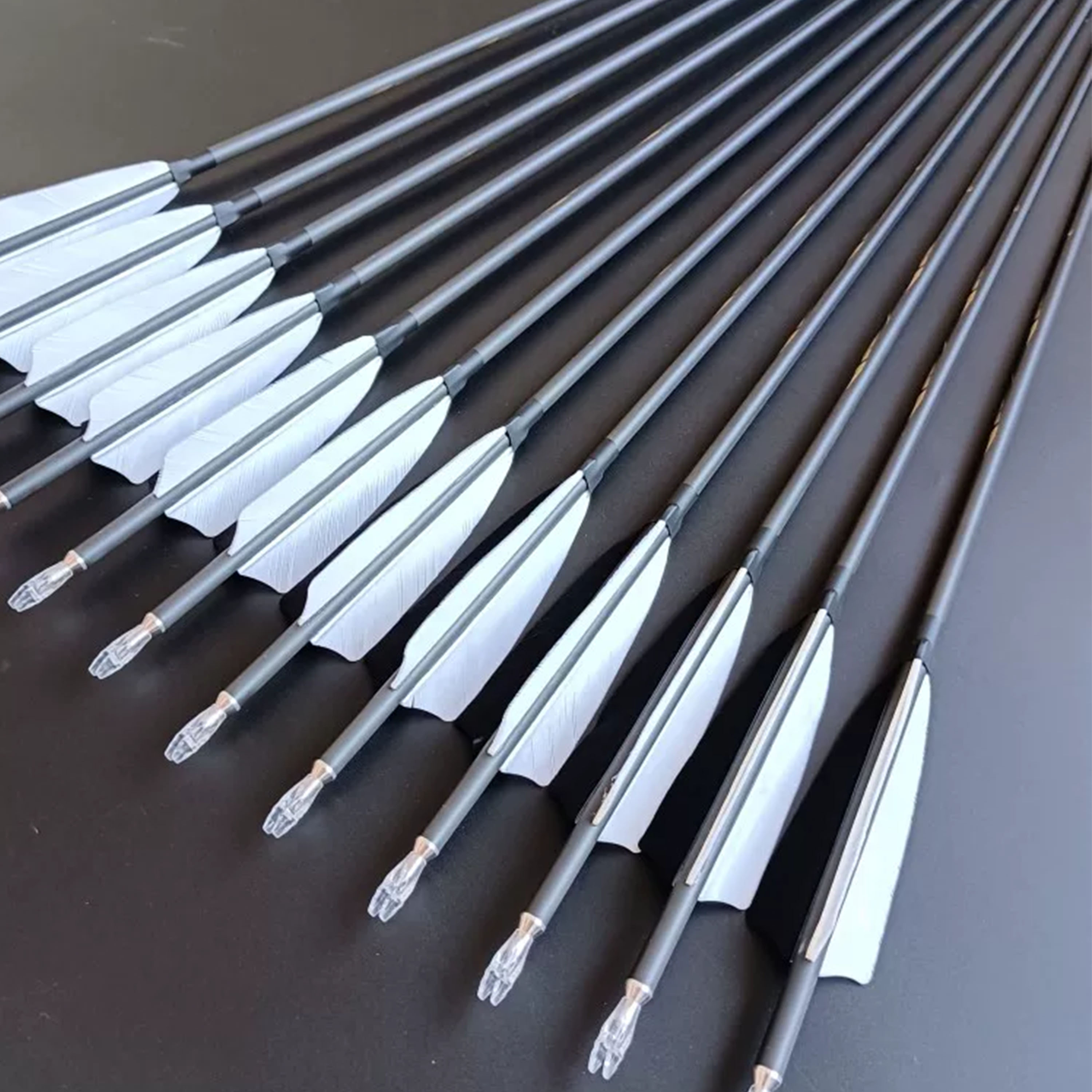 ZhanGe Pure Carbon Arrow Feather ID6.2mm Hunting Spine 400-800