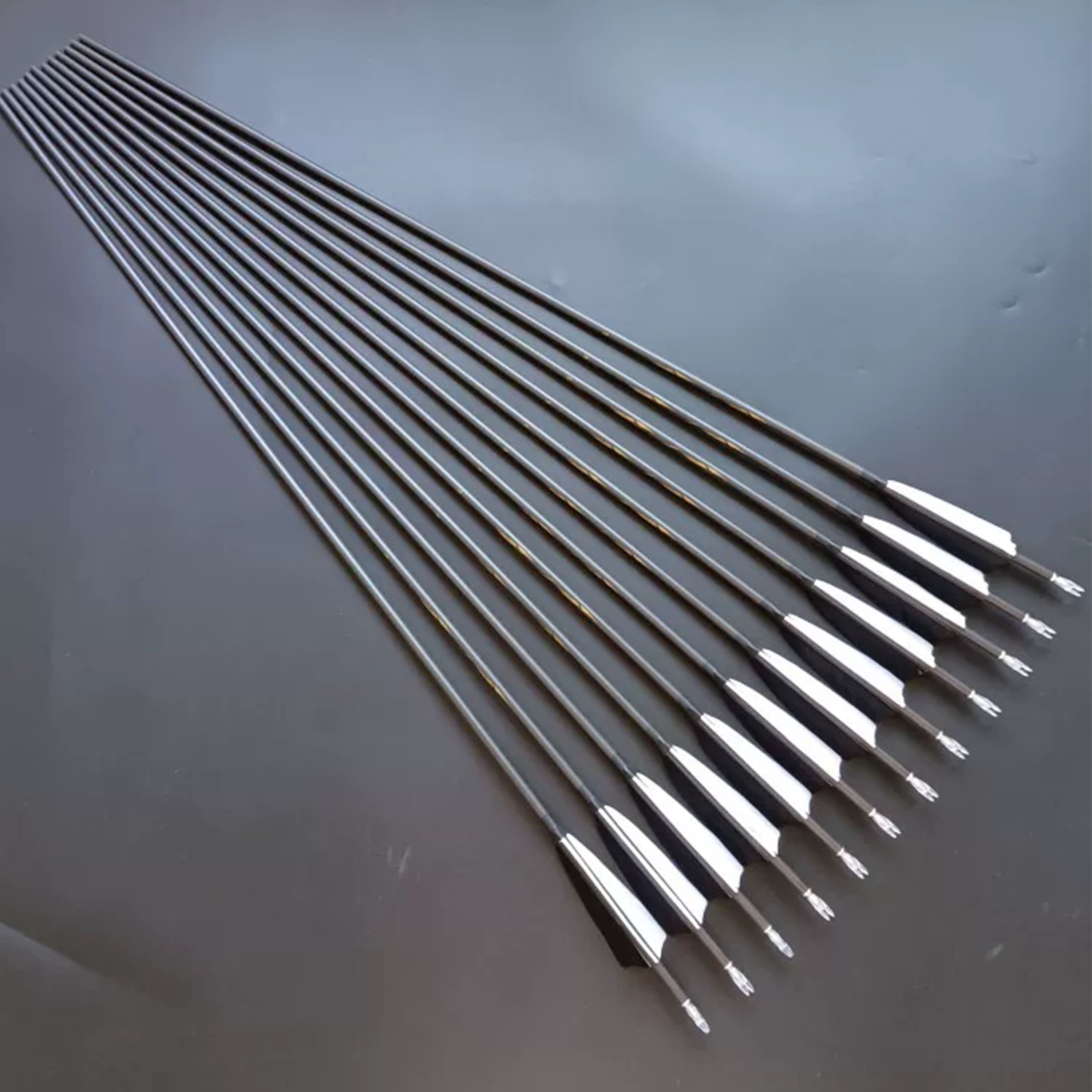 Zhan Ge Carbon Arrow Spine 500-800 | Turkey Feather Hunting Arrows