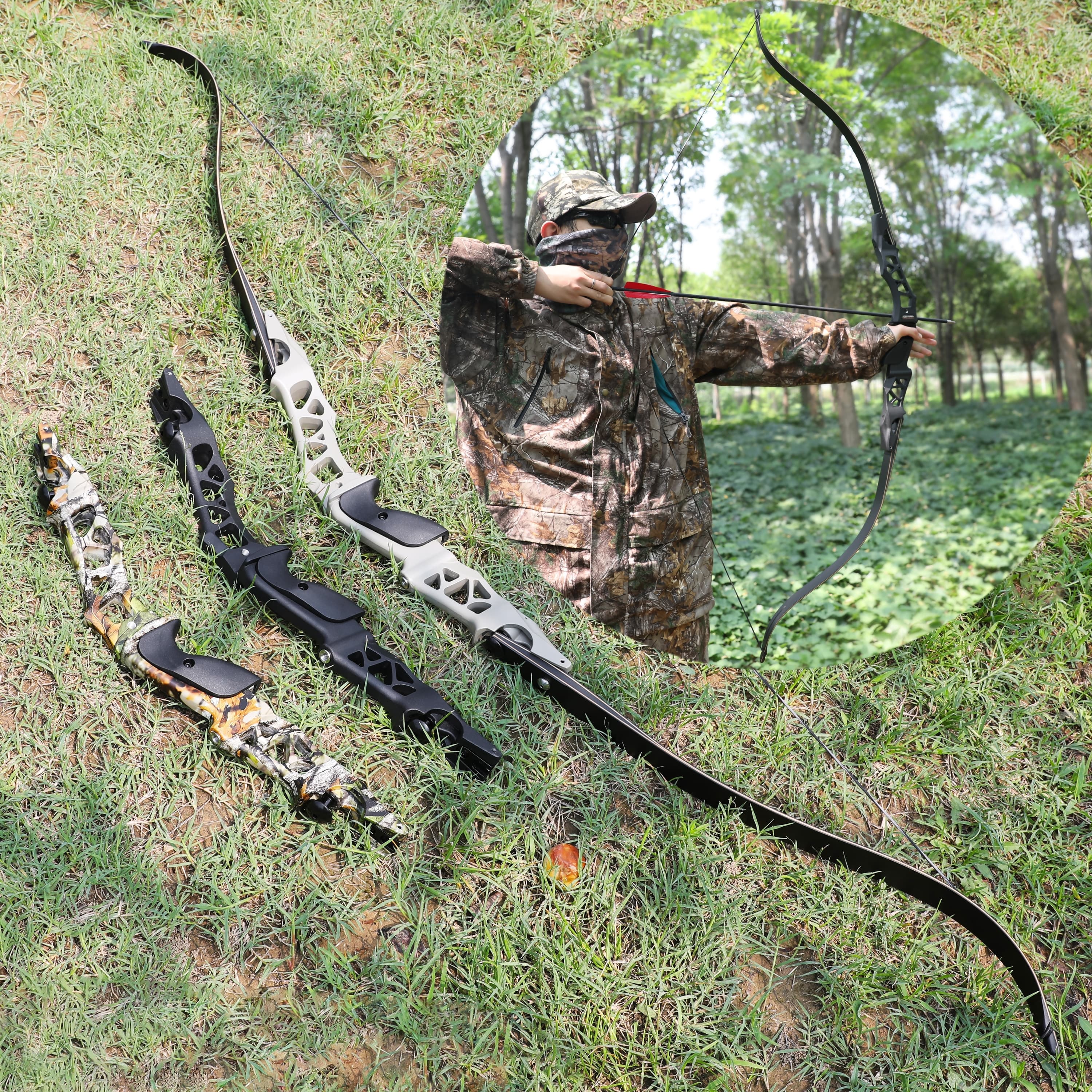 JUNXING Archery F166 ILF Hunting Recurve Bow and Arrows Set