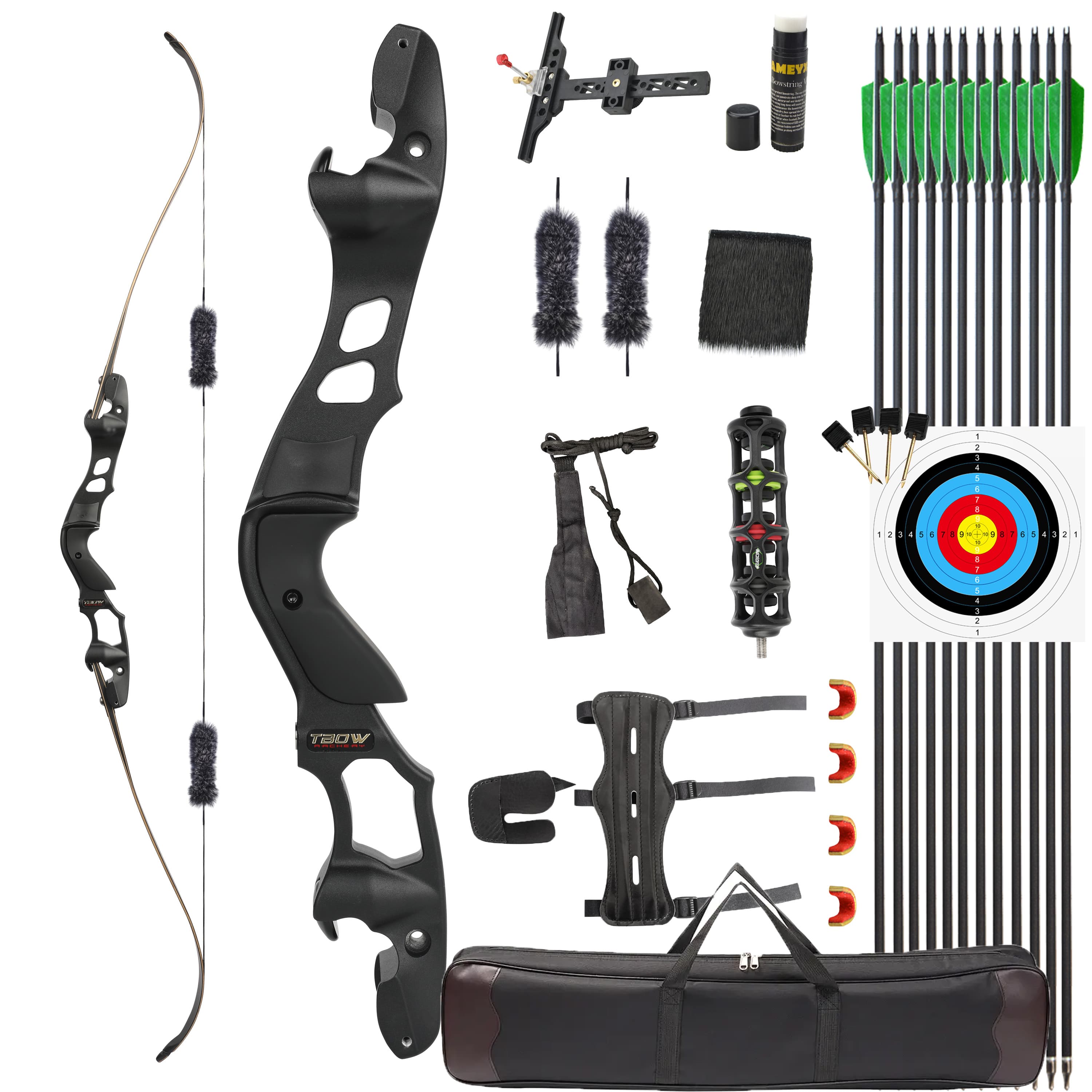 TBOW 62" ILF Recurve Bow Takedown Hunting Bow 25-60lbs