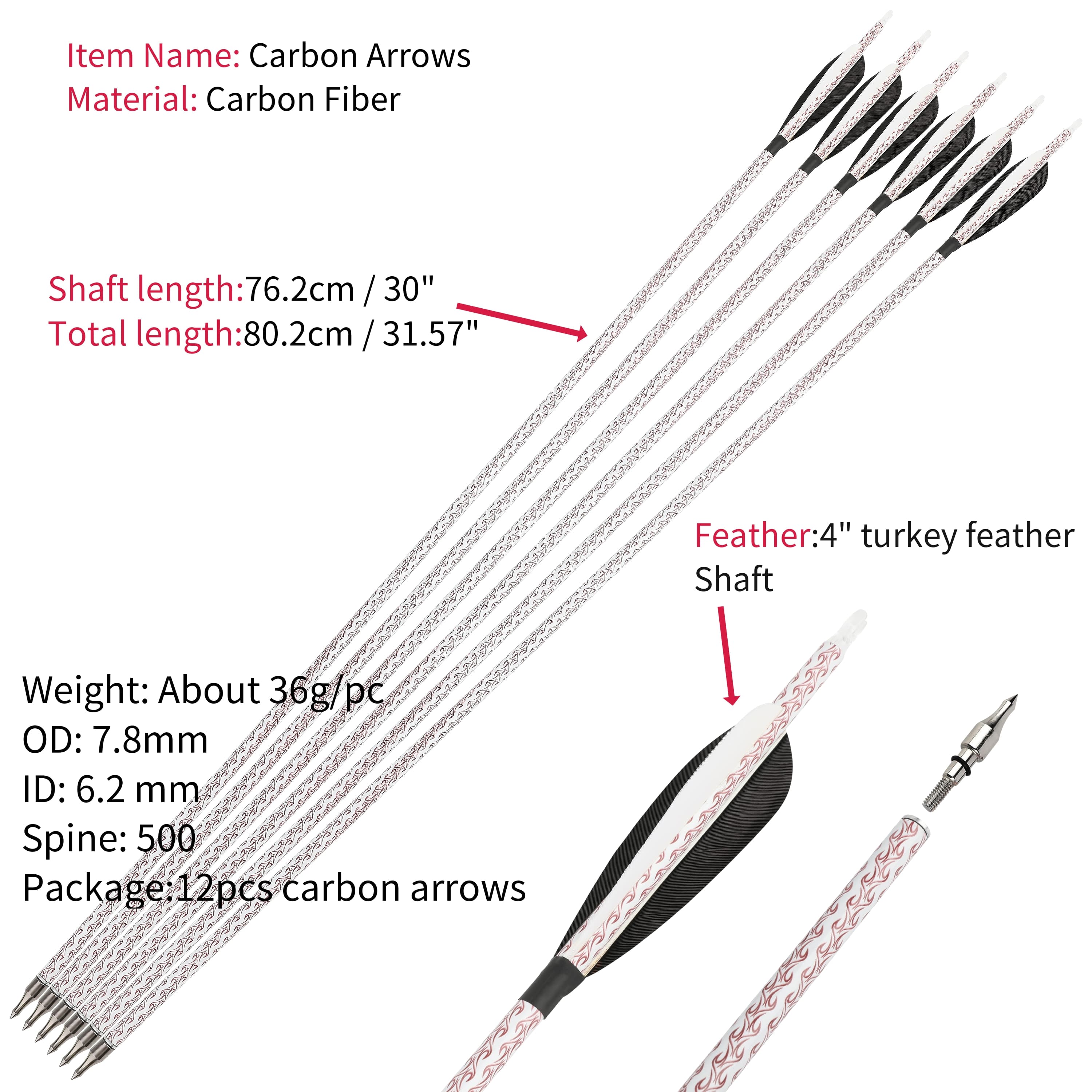 TBOW 64" Hunting Recurve Bow and Arrow Set 