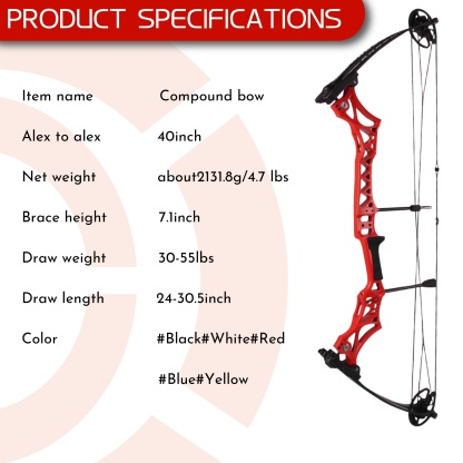 Compound Bow with Release Aid Dampener Bag Arm Guard Multi-color