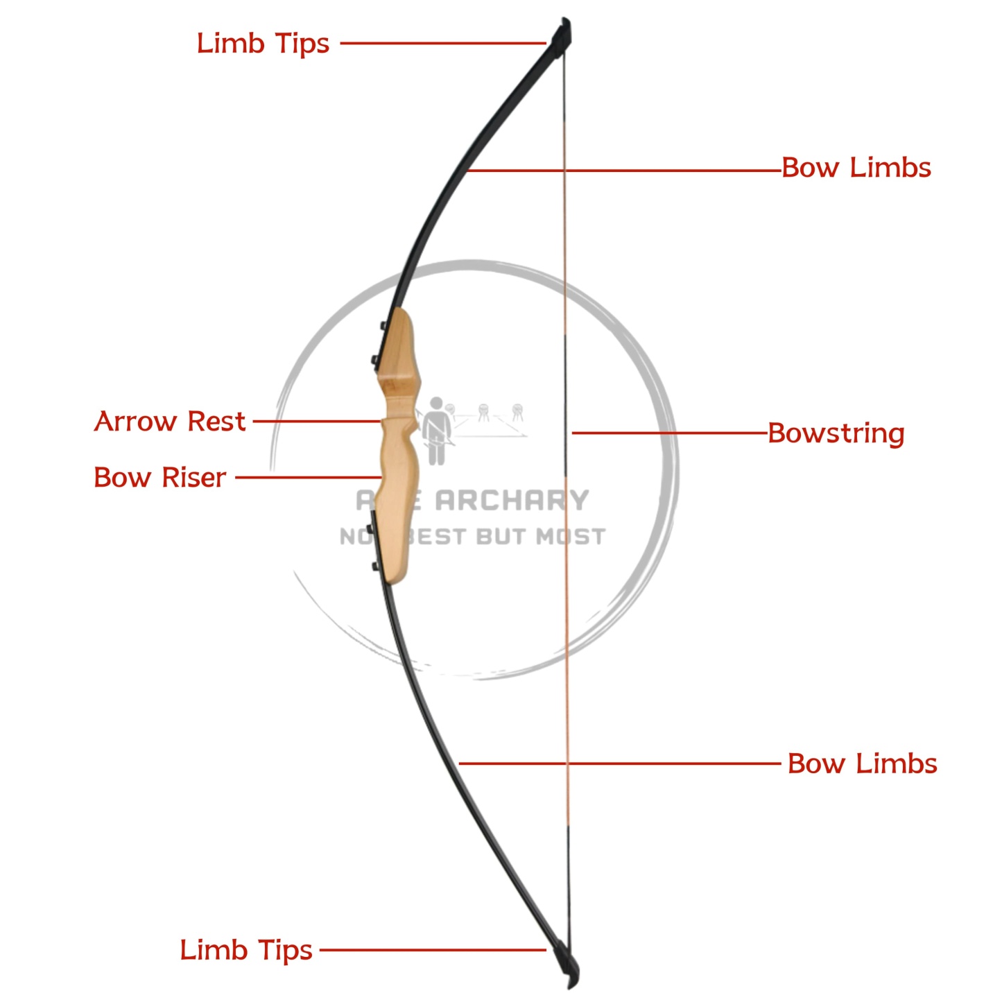 30/40lbs Straight Bow Takedown Archery Target Hunt Beginners