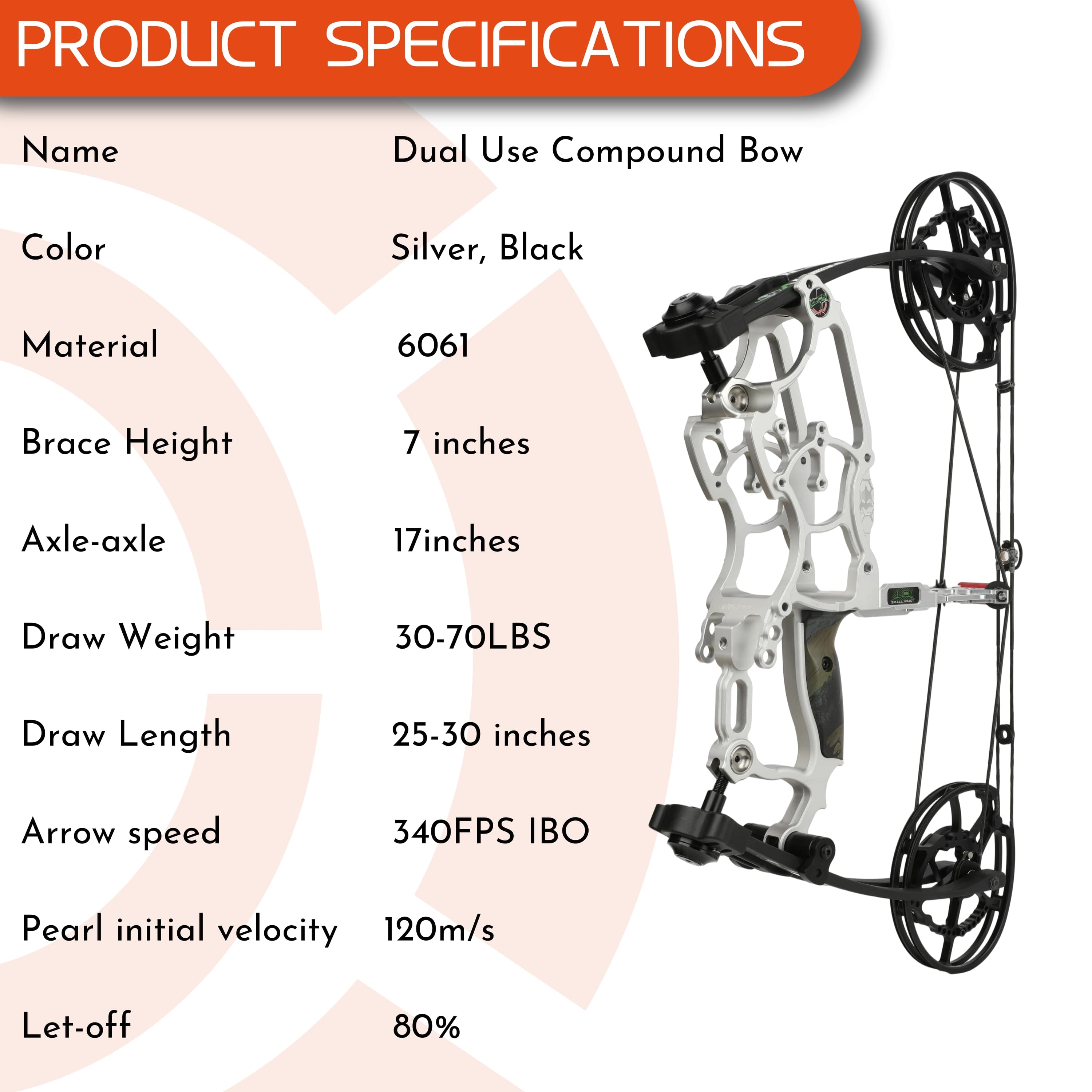 Draw Weight 30-70LBS Dual Use Compound Bow Set Shooting For archery use 