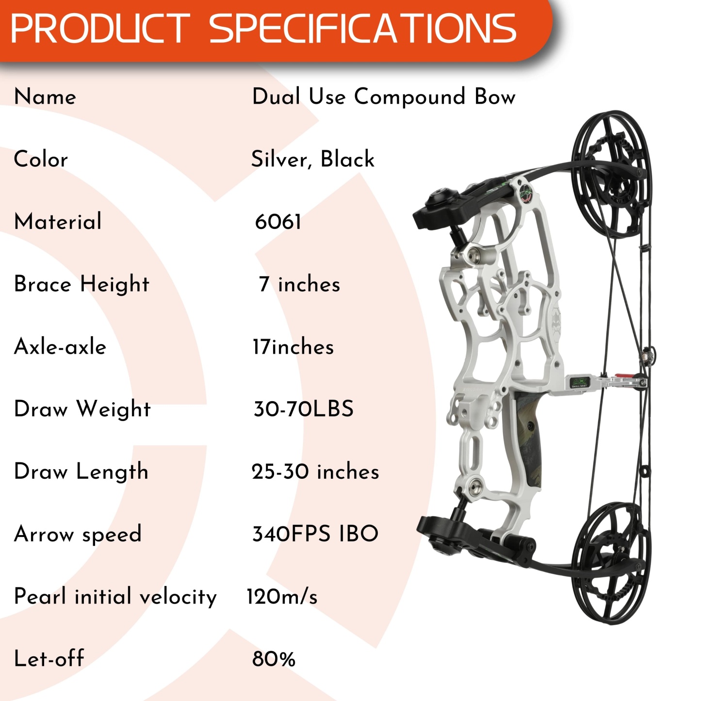 Draw Weight 30-70LBS Dual Use Compound Bow Set Shooting For archery use 