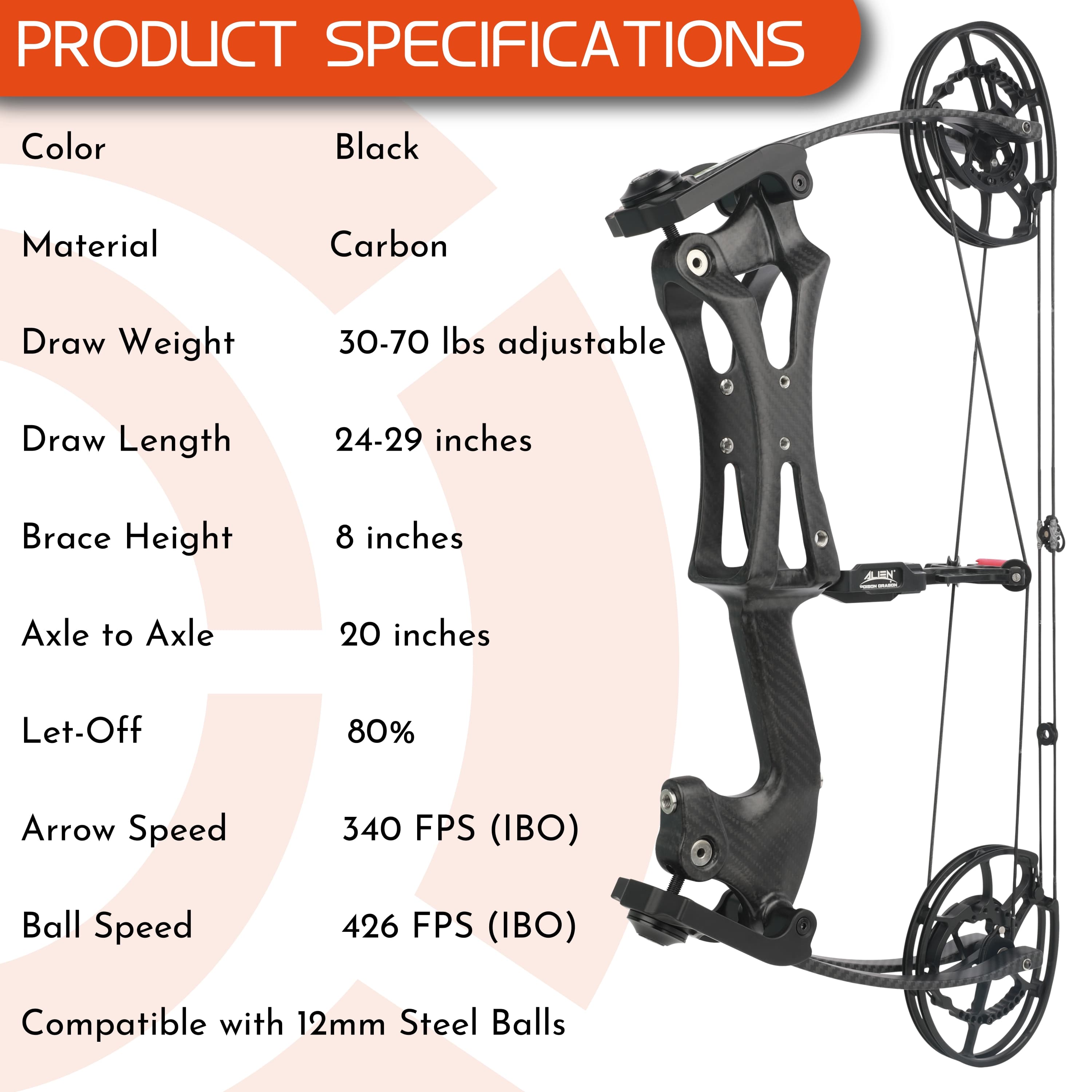 30-70lb Adjustable AMEYXGS Tactical Compound Bow