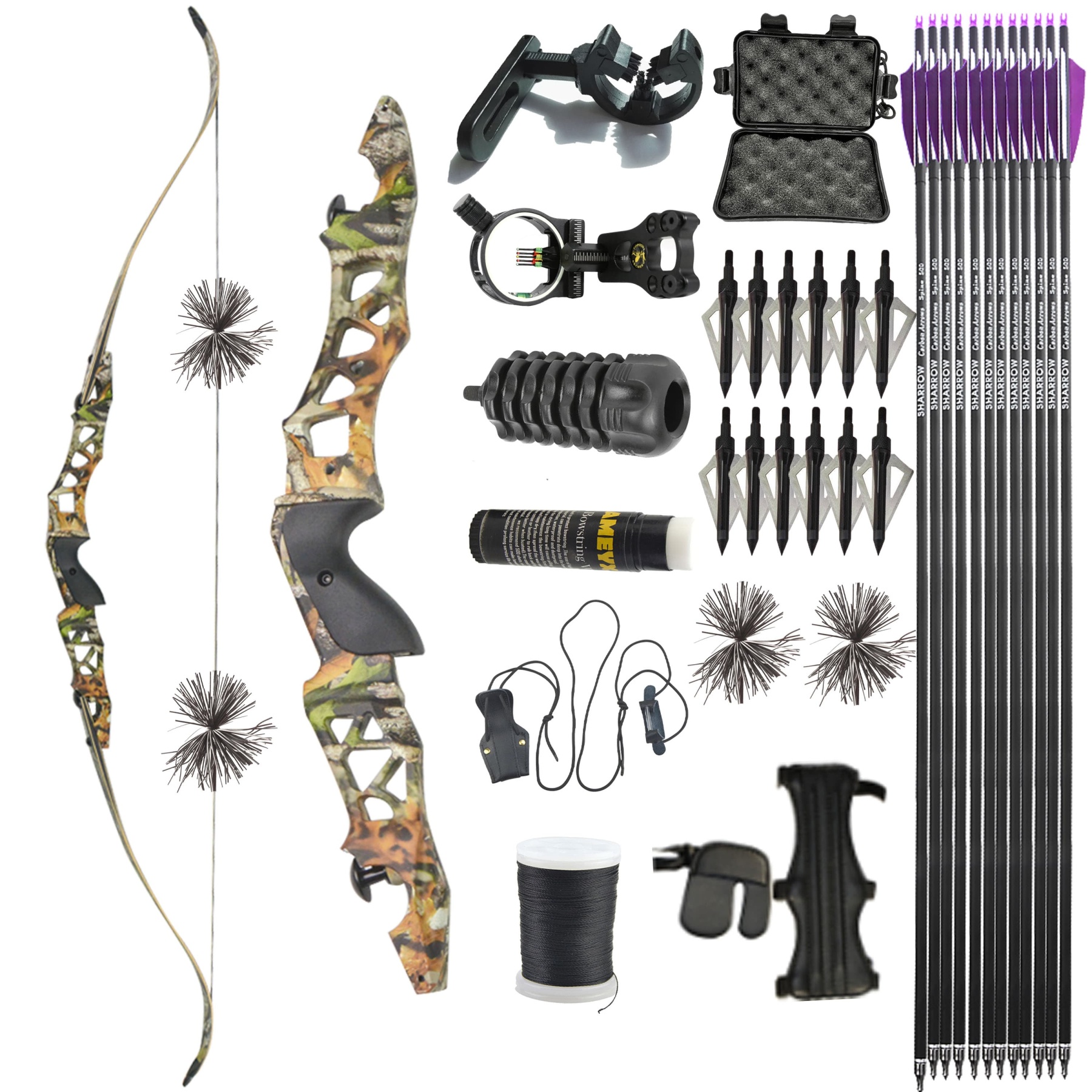 JUNXING Archery F166 ILF Hunting Recurve Bow and Arrows Set