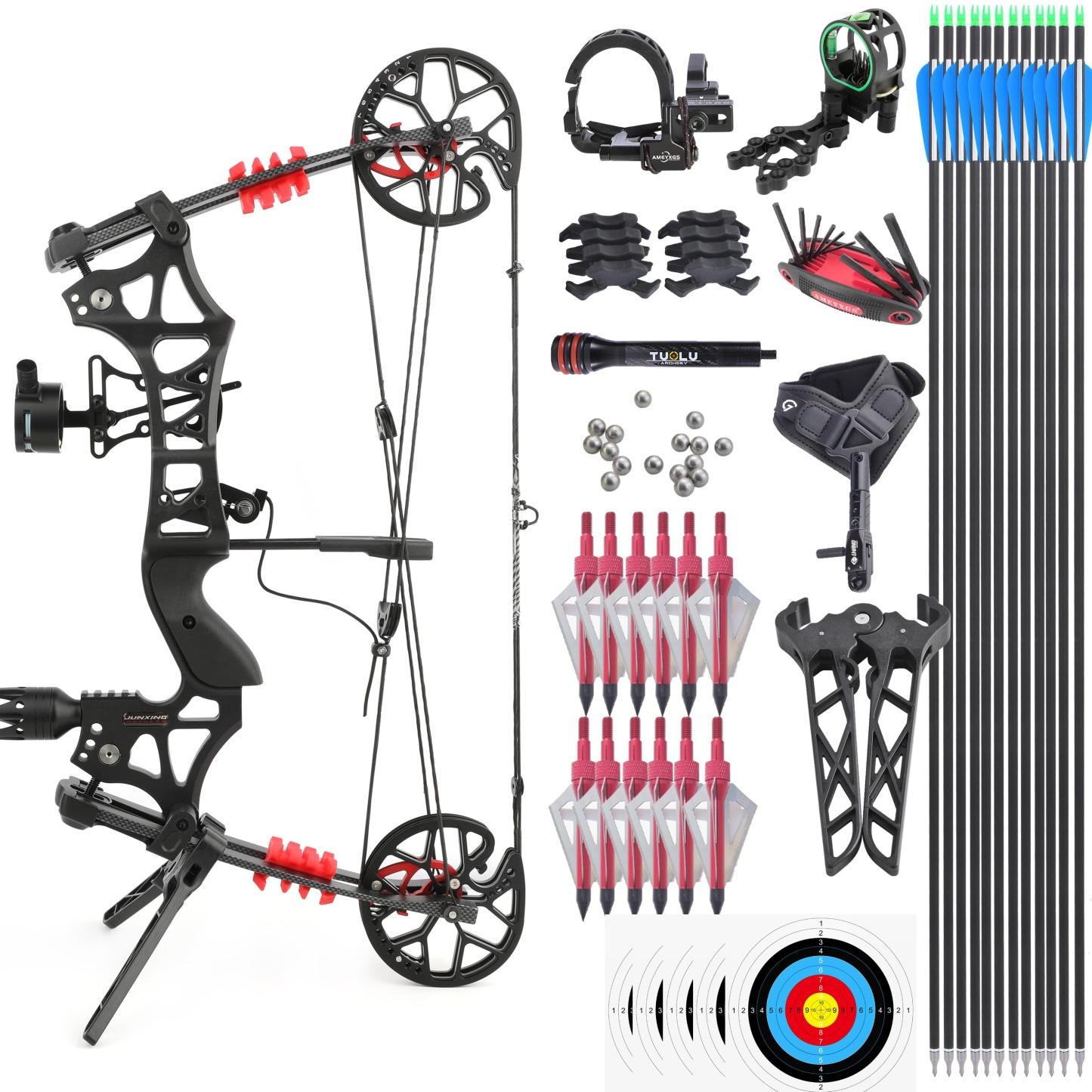 JUNXING ARCHERY M109E Dual-use Steel Ball Archery Hunting 