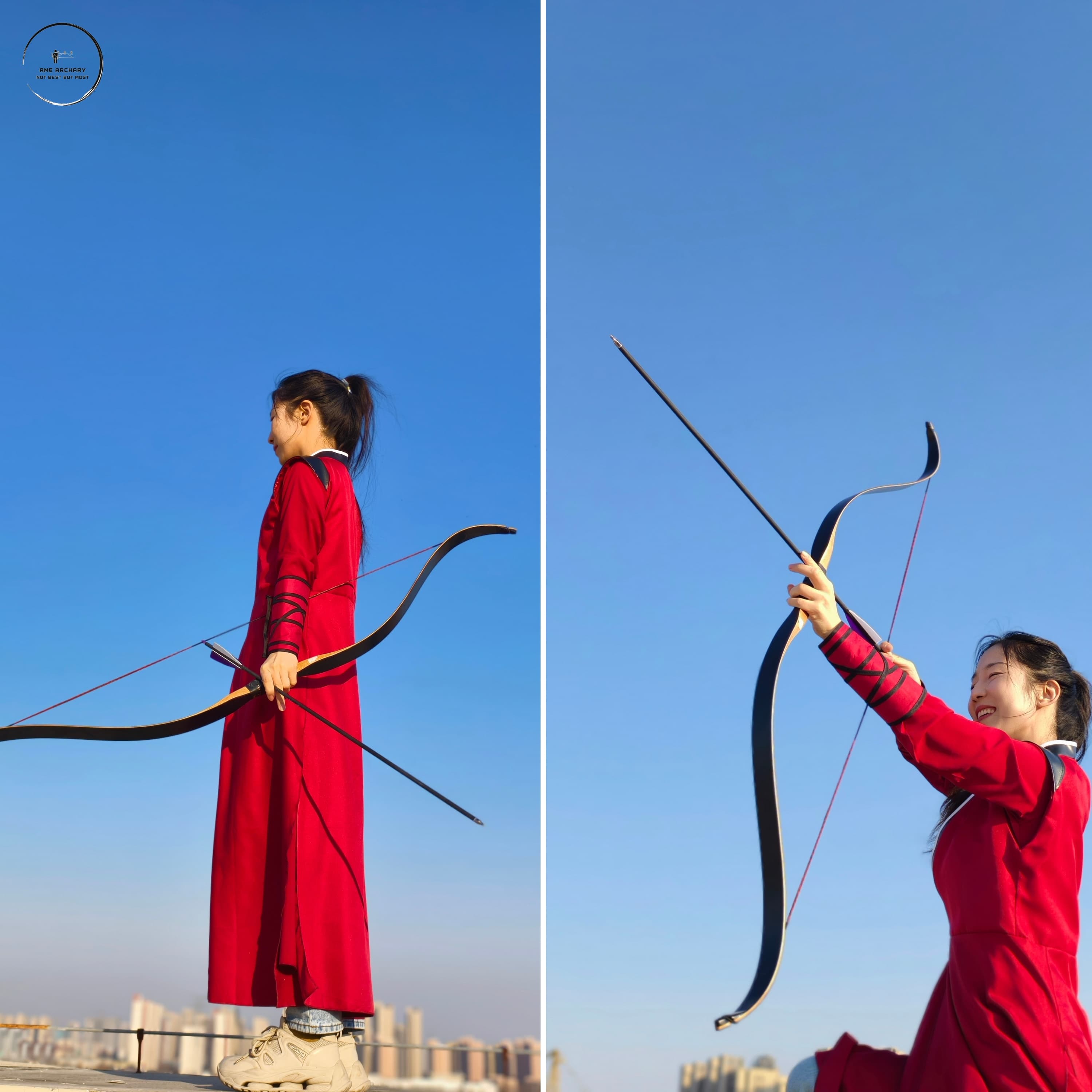 Traditional Bow 15-50lbs Recurve Longbow Archery Target bow