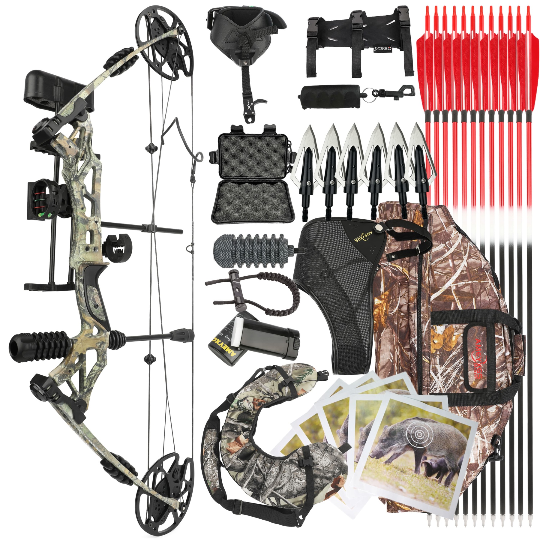 KAIMEI HAN  Hunting Compound Bow Arrows Set 30-70lbs Adjustable 