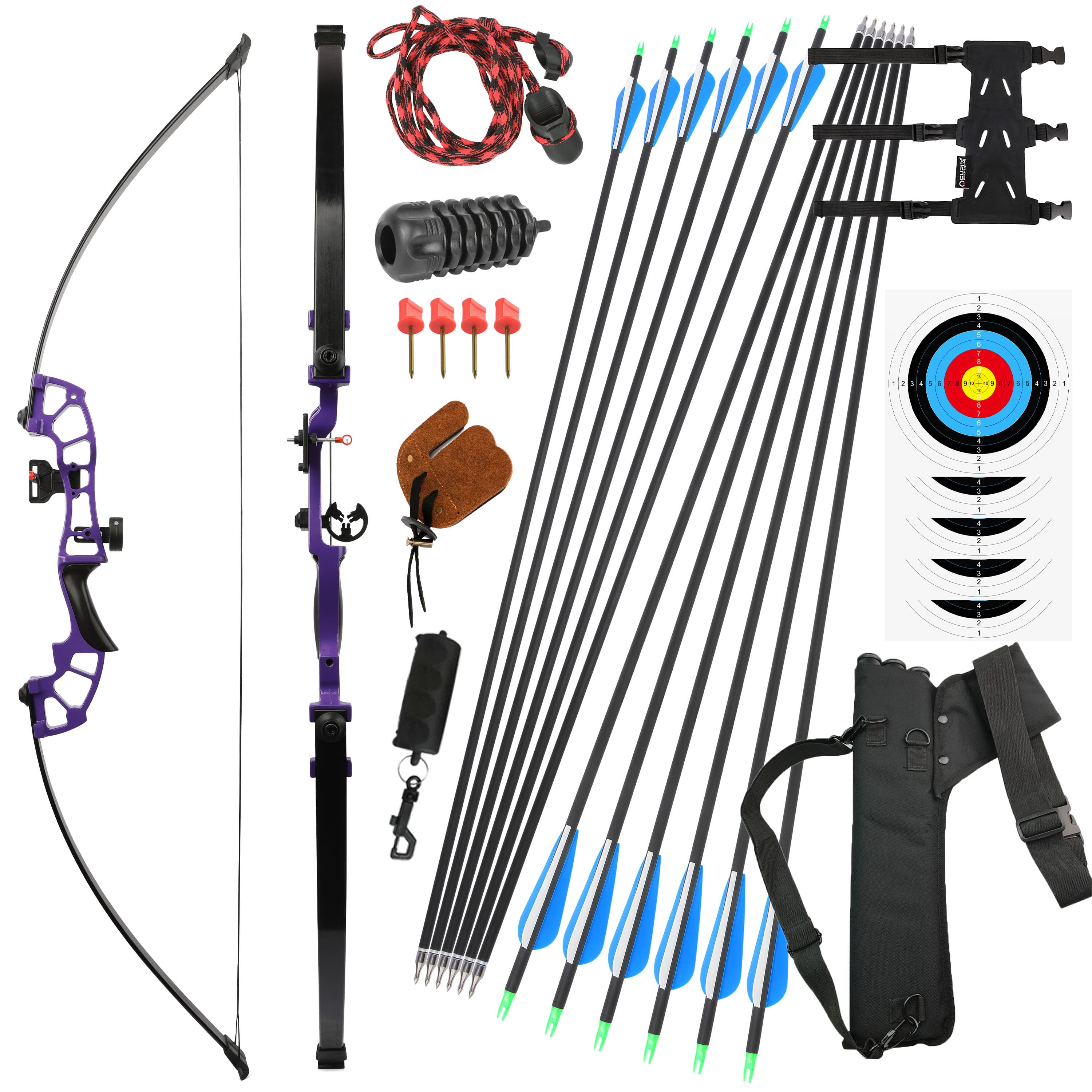 52" Straight Recurve Bow 30–50lbs Target & Field Use