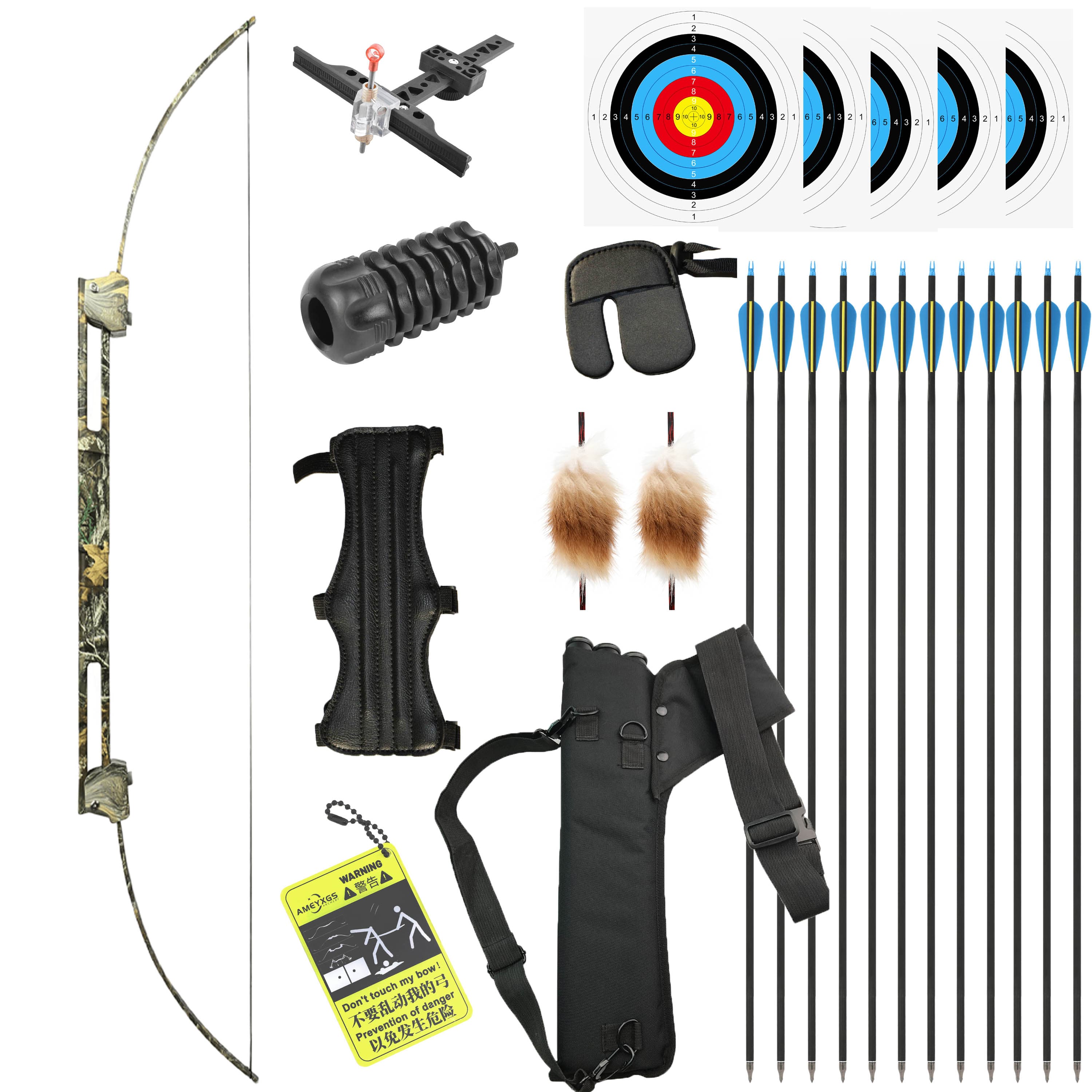 35lbs Recurve Bow Portable Folding 58" RH/LH Archery Shooting