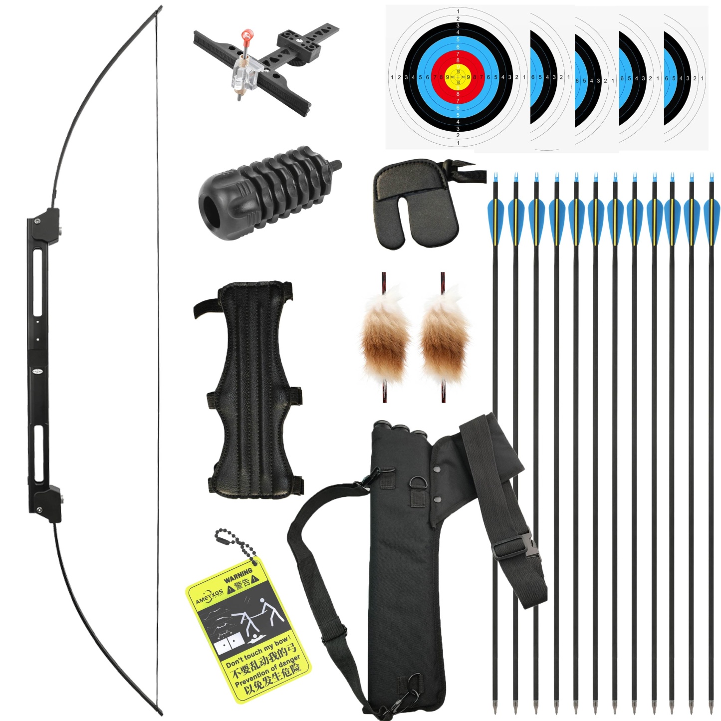 35lbs Recurve Bow Portable Folding 58" RH/LH Archery Shooting