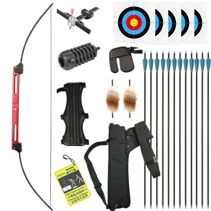 35lbs Recurve Bow Portable Folding 58" RH/LH Archery Shooting