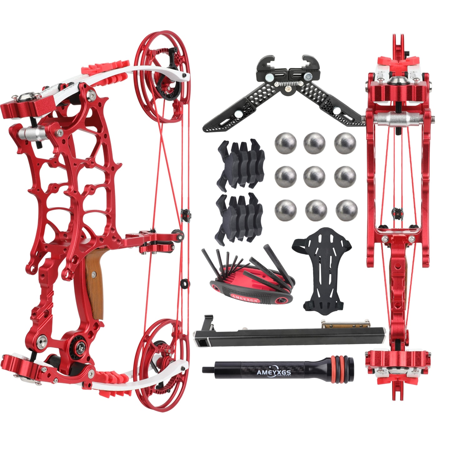 AME ARCHERY Dual-Use Compound Bow — Forest Camo (Steel-Ball Kit)