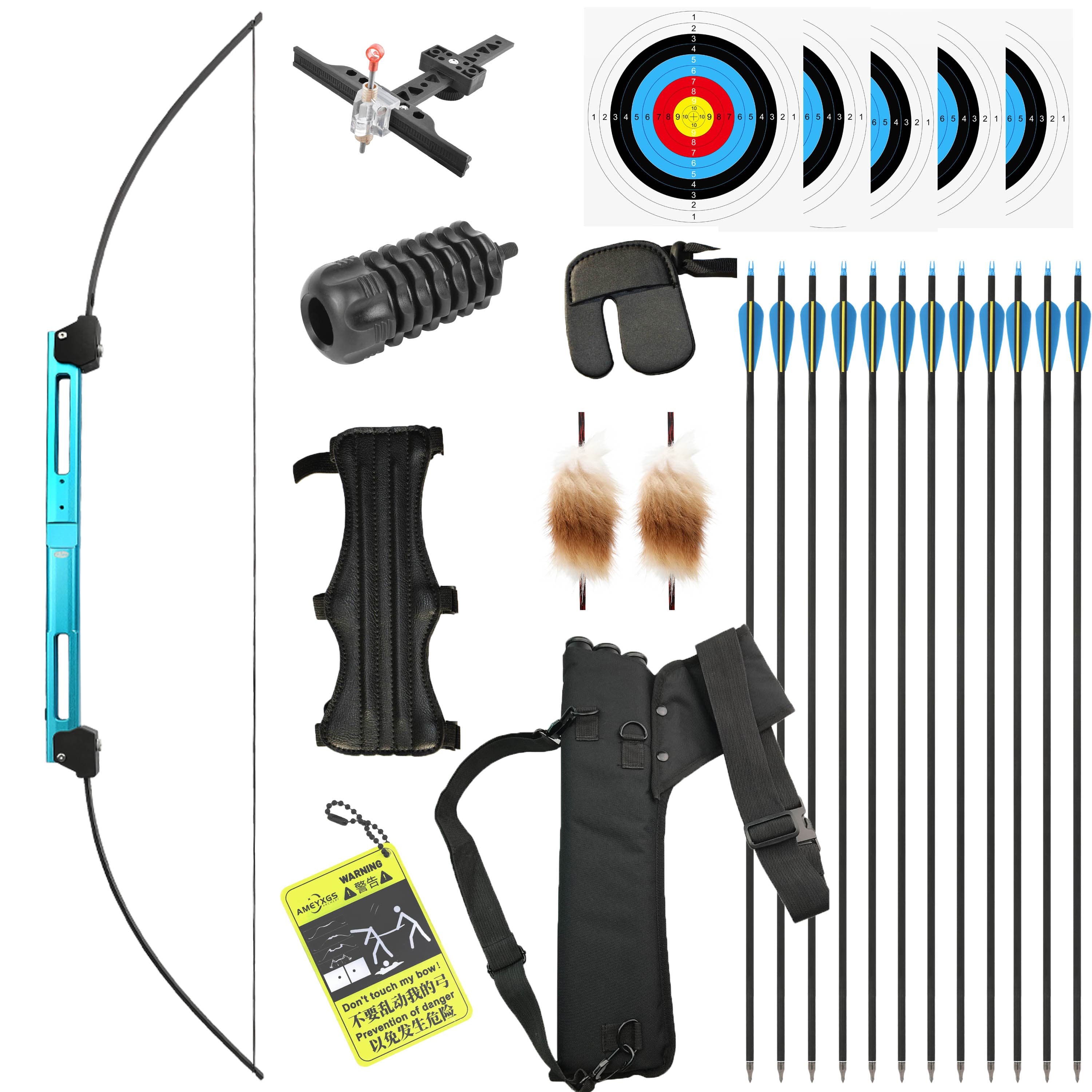 35lbs Recurve Bow Portable Folding 58" RH/LH Archery Shooting