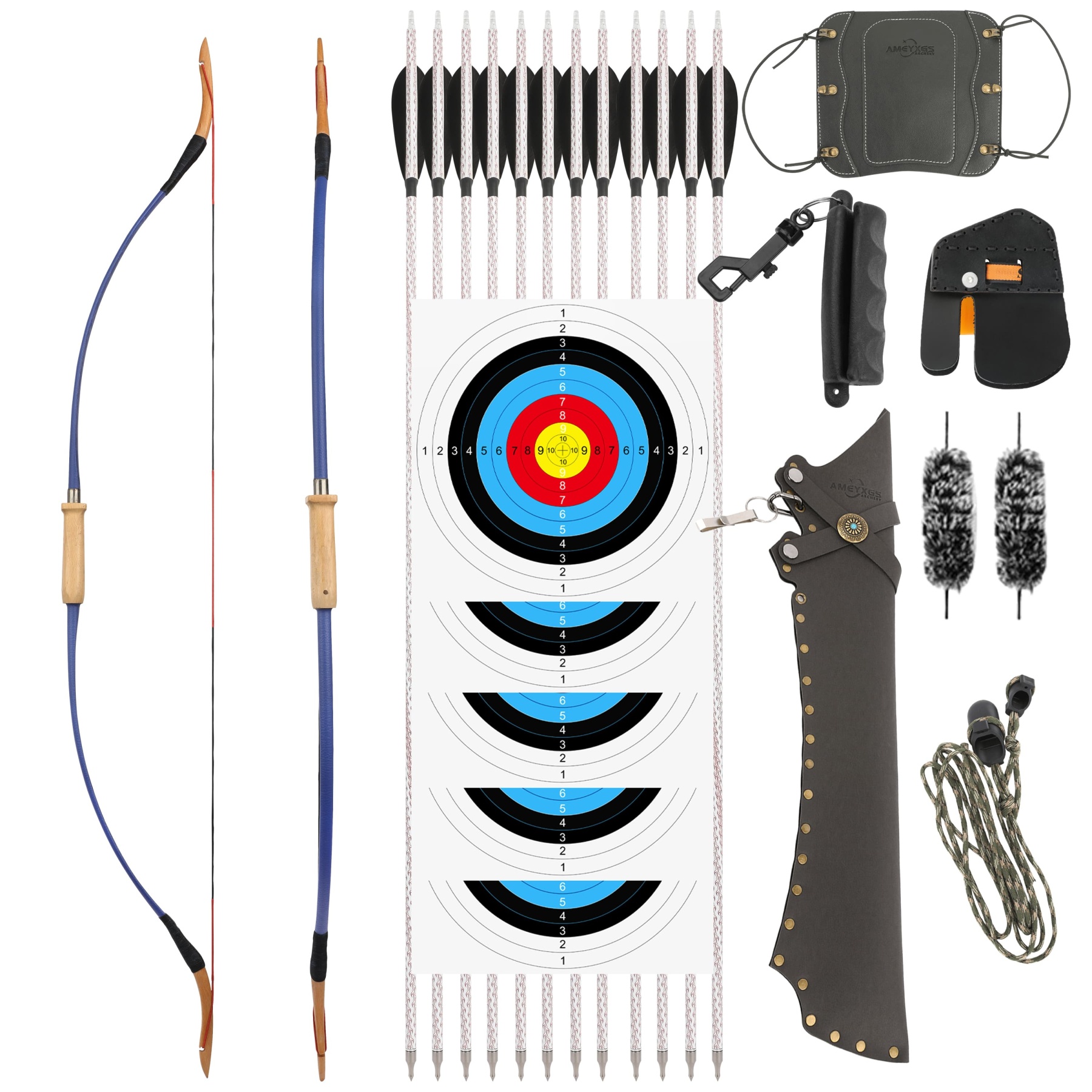 20-40LBS  Traditional Bow Set 53inch Takedown Archery