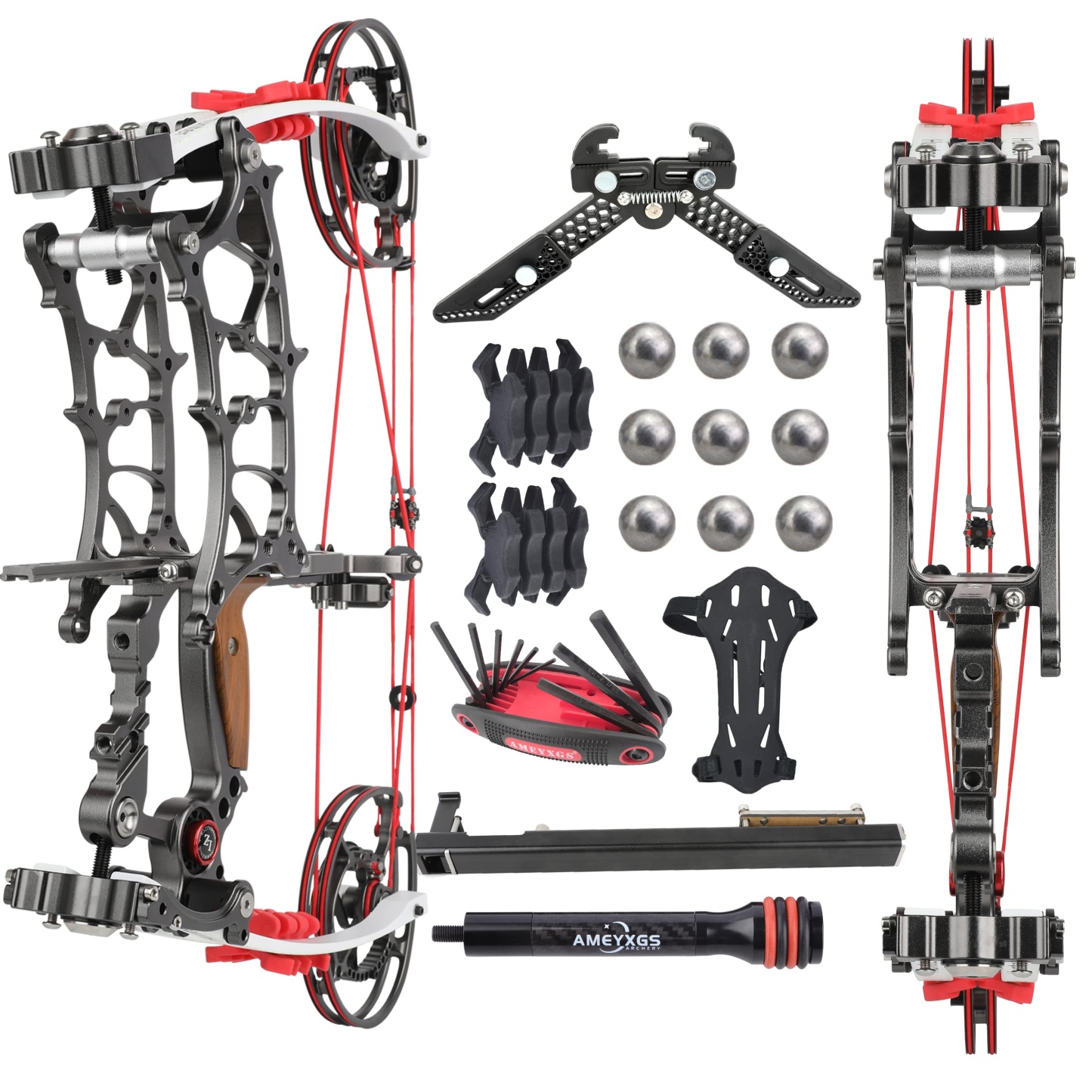 Dual-Purpose Compound Bow for Arrows & Steel Balls 30-75lb CNC