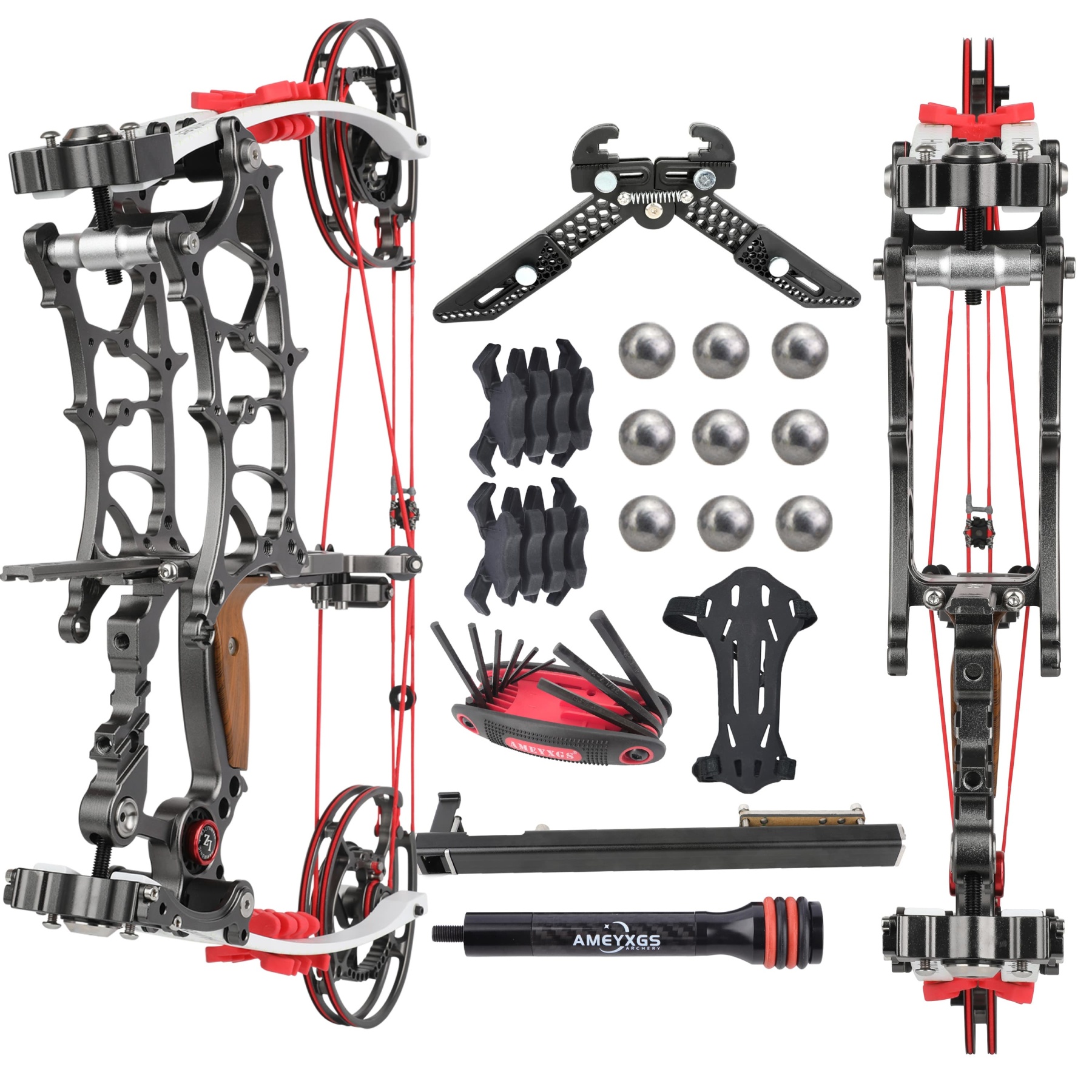 Dual-Purpose Compound Bow for Arrows & Steel Balls 30-75lb CNC
