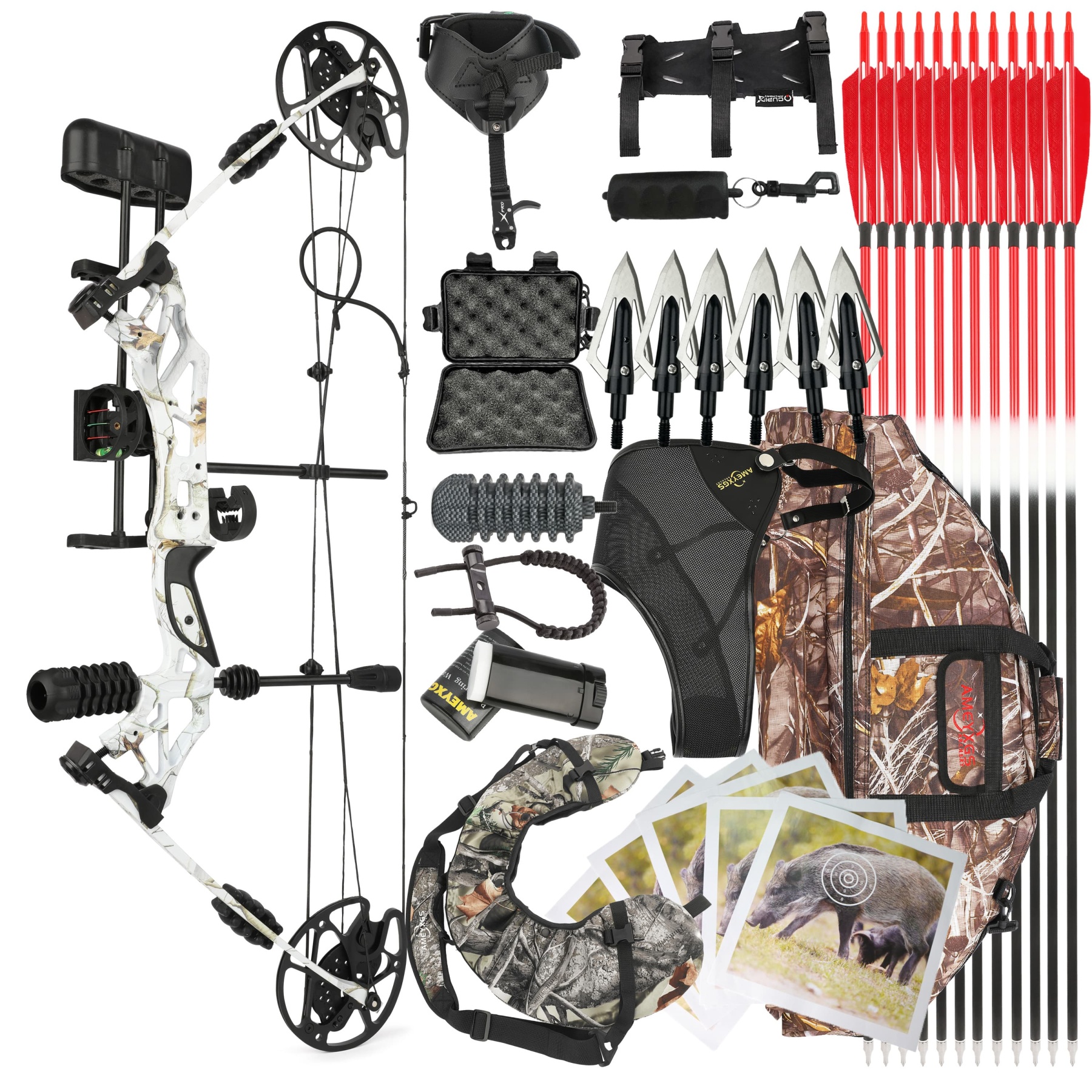 KAIMEI HAN  Hunting Compound Bow Arrows Set 30-70lbs Adjustable 