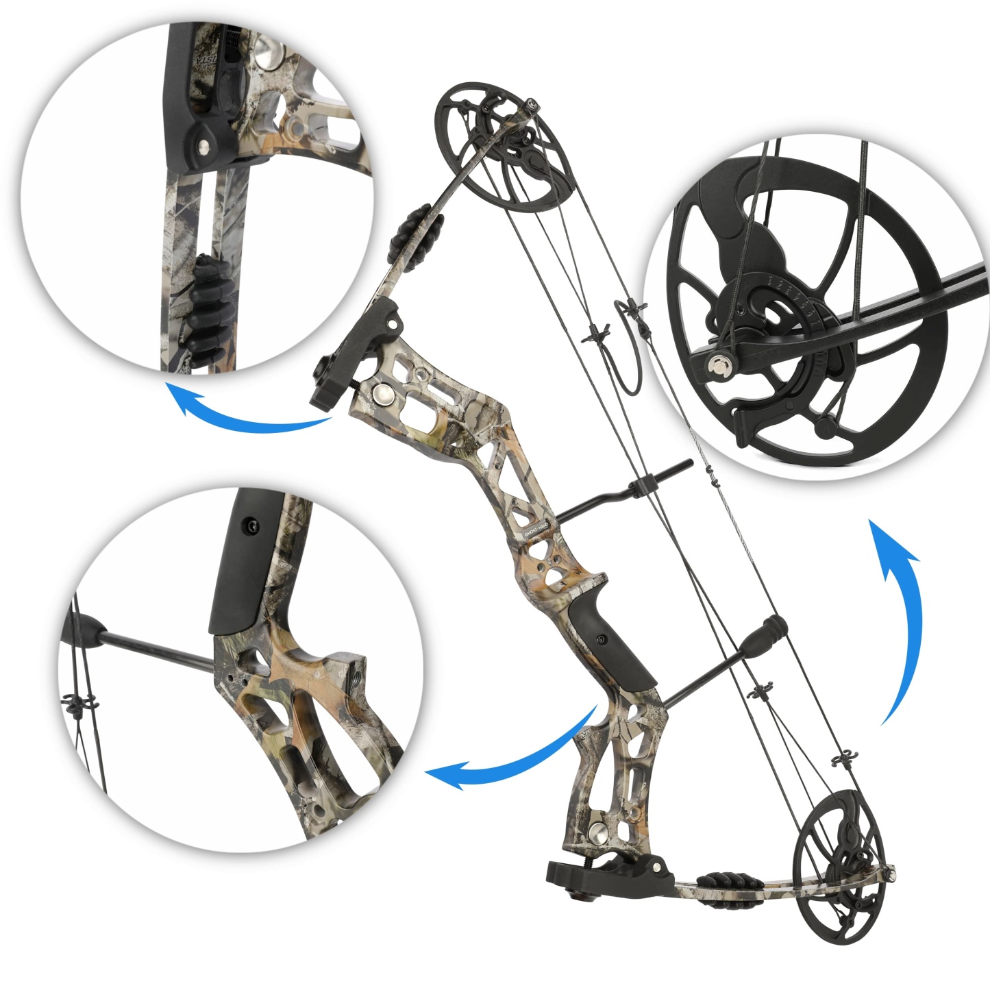 30.5" Compound Bow 30-70lbs Adjustable 75% Let-off Training Hunting Set