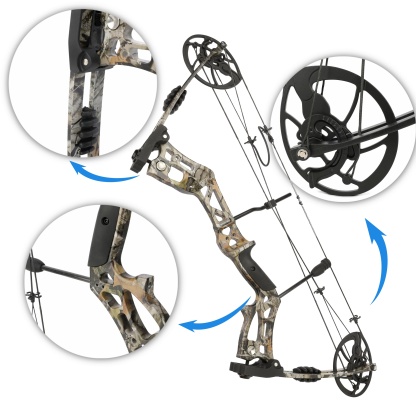 30.5" Compound Bow 30-70lbs Adjustable 75% Let-off Training Hunting Set