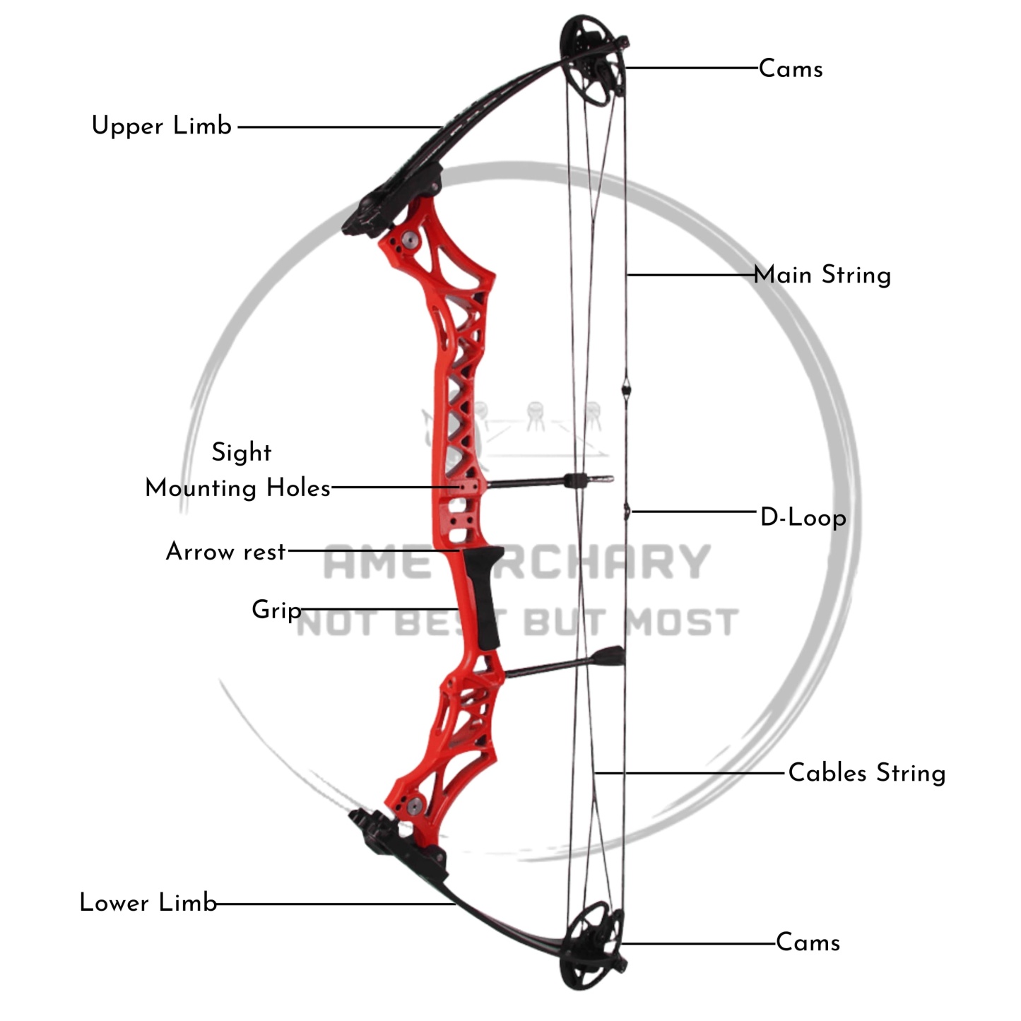 Compound Bow with Release Aid Dampener Bag Arm Guard Multi-color