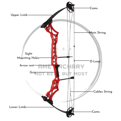 Compound Bow with Release Aid Dampener Bag Arm Guard Multi-color