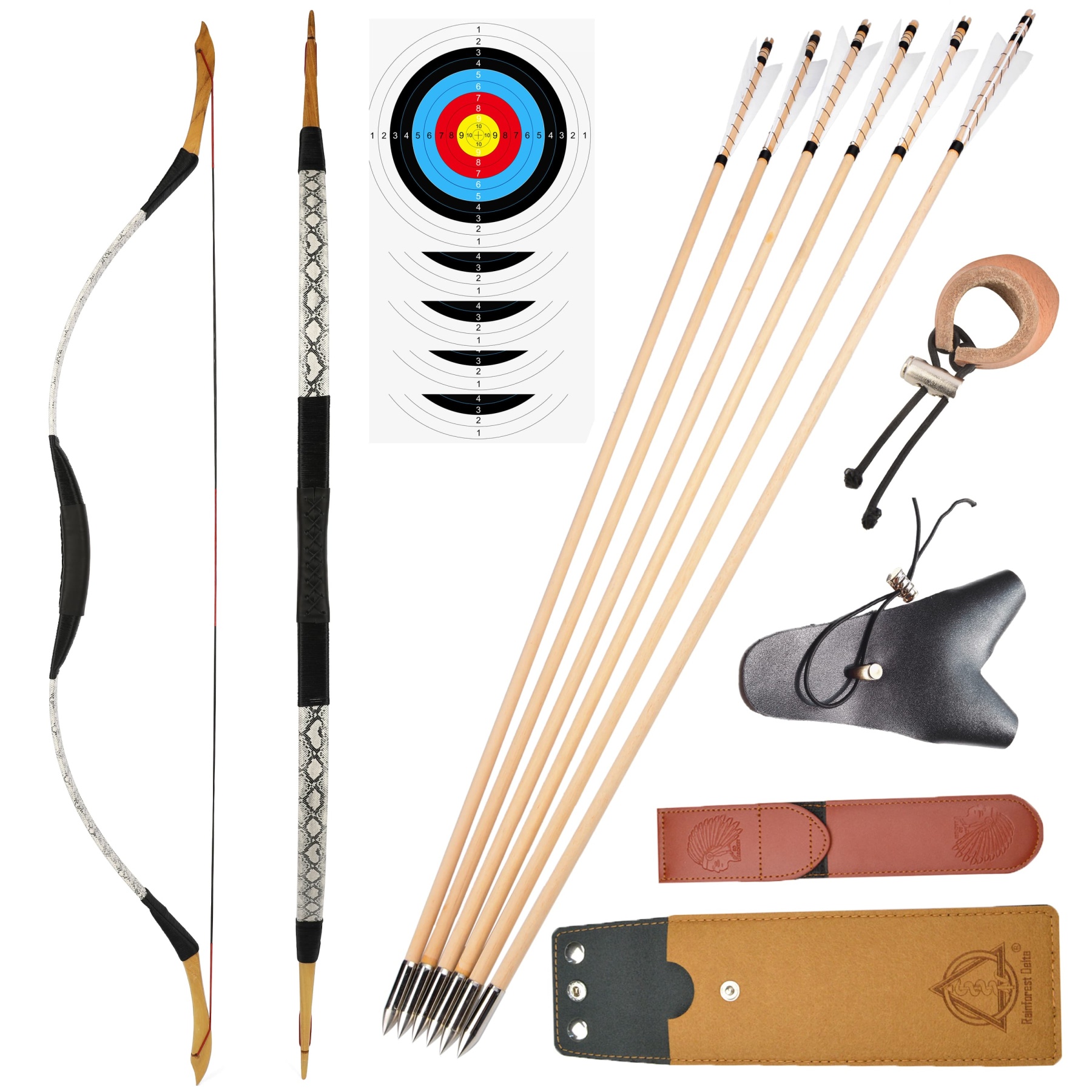 Traditional Recurve Bow Longbow Handmade Horse Bow 12-50lbs