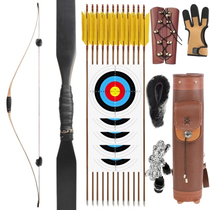 58 inch Traditional  Handmade Triangle Longbow 15-50lbs 