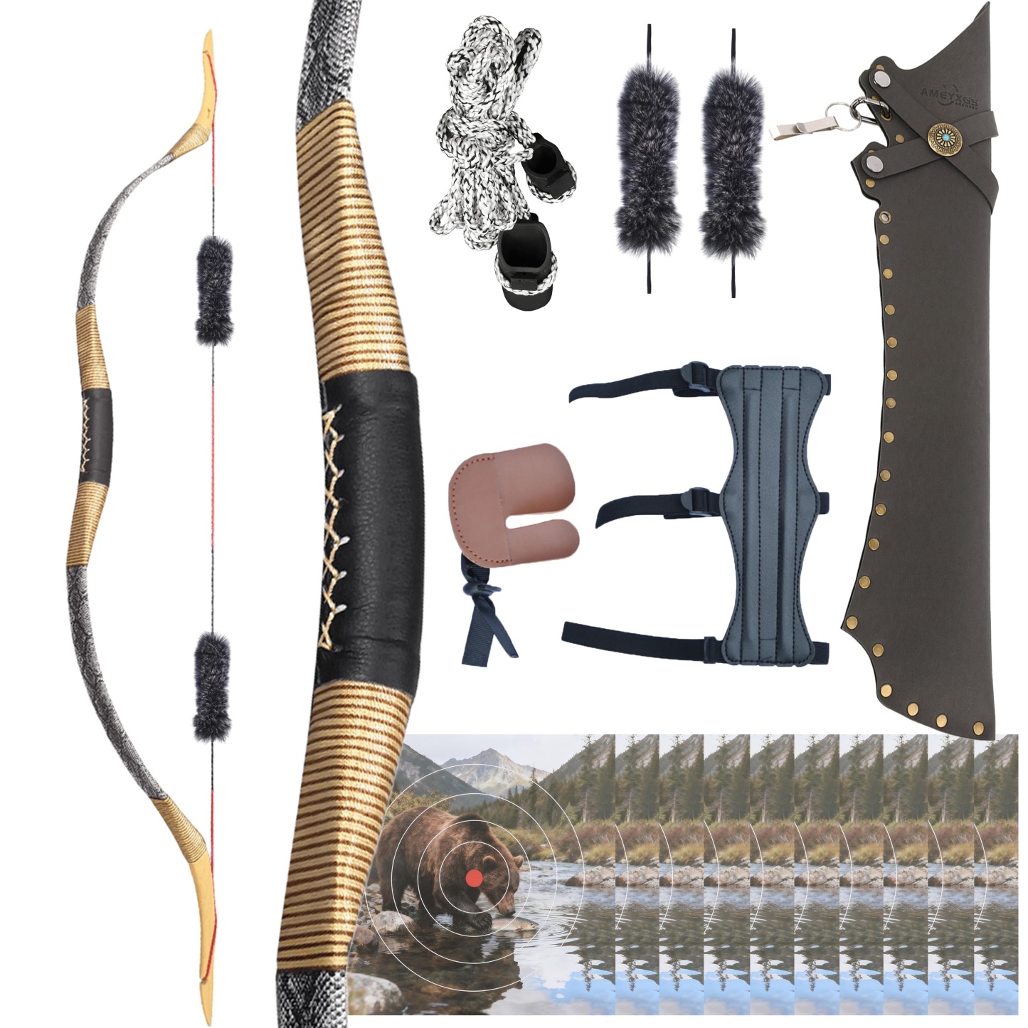 Traditional Bow Set 25-55lbs Archery Kit