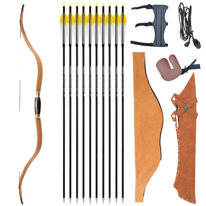 Traditional Bow 20-50lbs Recurve Longbow Archery 54inch