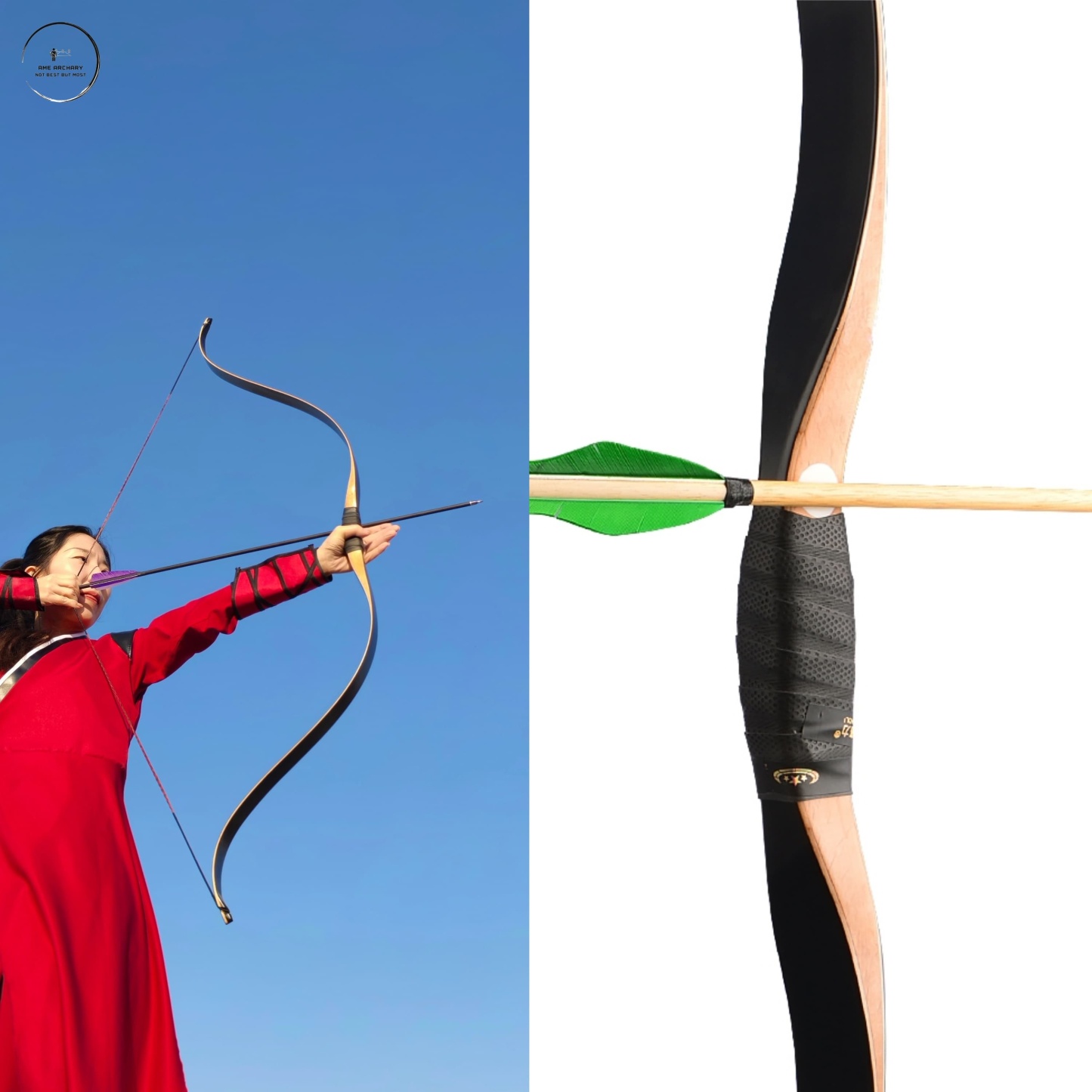 Traditional Bow 15-50lbs Recurve Longbow Archery Target bow