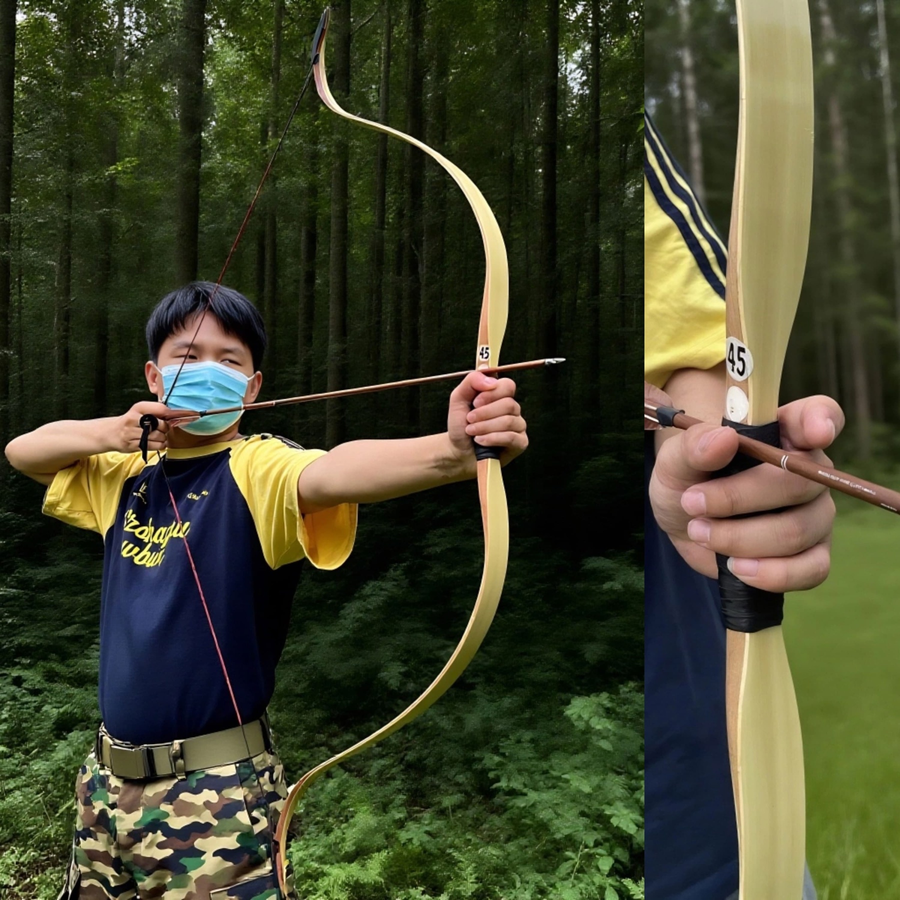 Traditional Bow 20-45lbs Recurve Longbow Archery Hunting