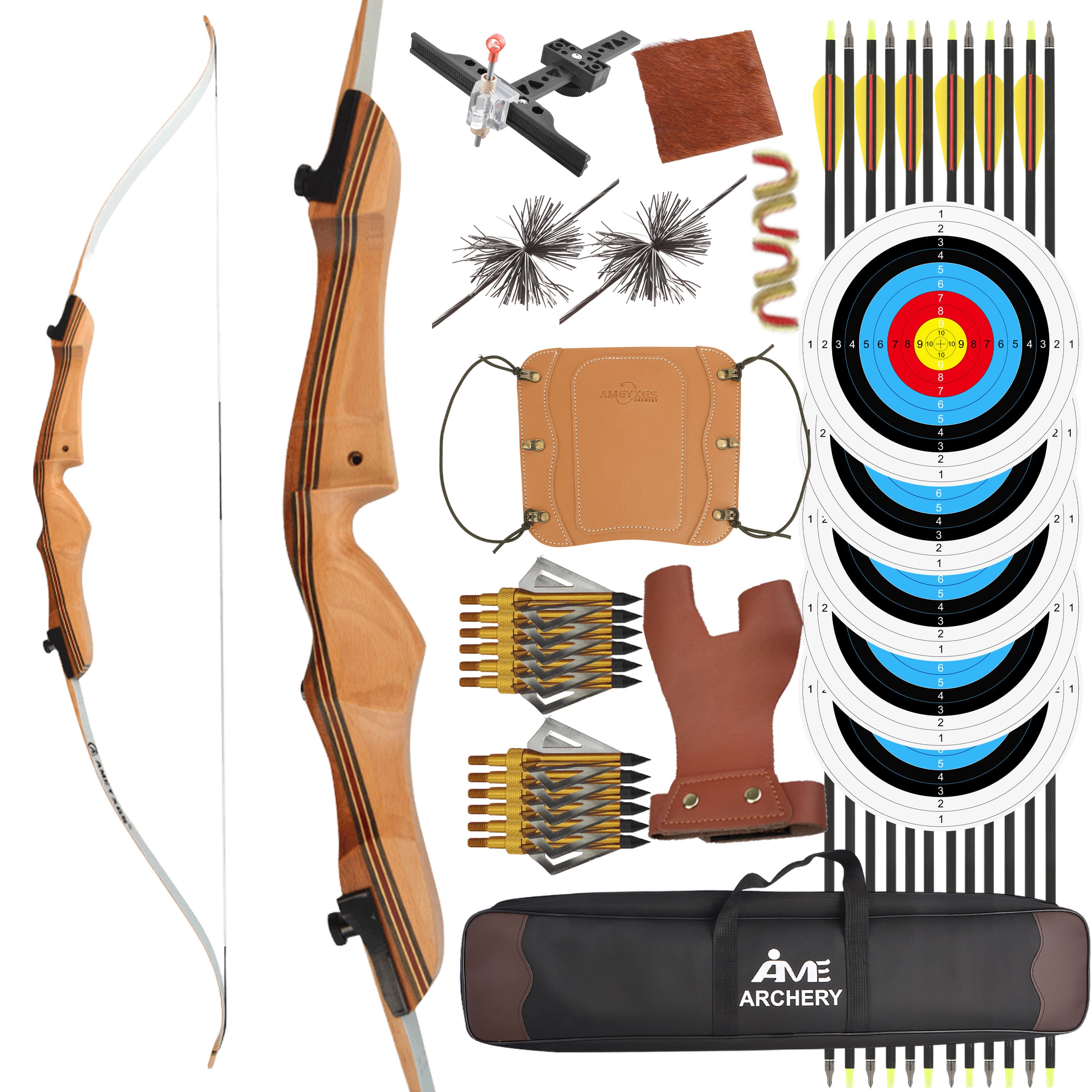 16-38LBS Recurve Bow Set 68inch Archery Hunting Arrow
