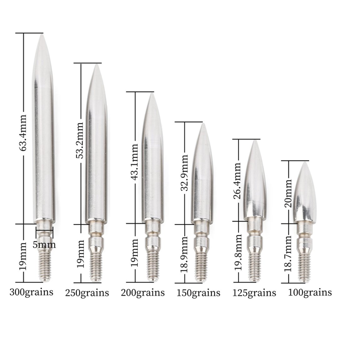 AME ARCHERY sStainless Steel 6.2 Target Tip(12pcs)