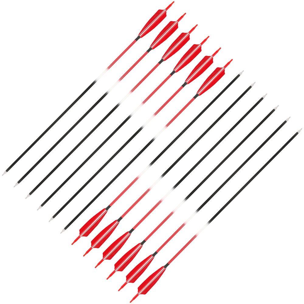 AME ARCHERY Red Mixed Carbon Arrows – Spine 500 (6/12pcs)