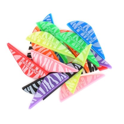 AME Archery Water Drop Zebra Print Rubber Feather – 2 Inch (50pcs)