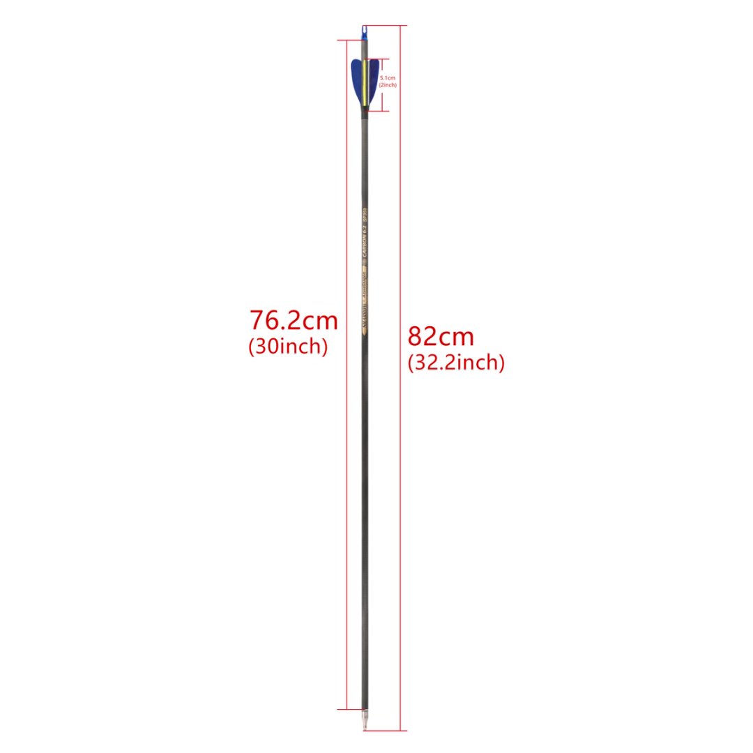 AME ARCHERY 2-inch Heart-Shaped True Feather Pure Carbon Arrows(12PCS)