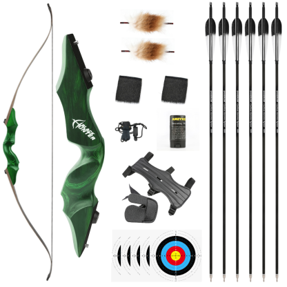 BlackHunter 60" Recurve Bow Arrow Set 20-60lbs RH LH